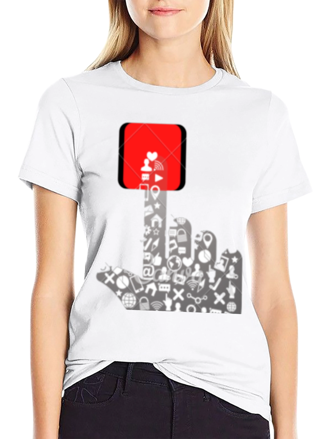 Social Media Hand Gesture Graphic T-Shirt