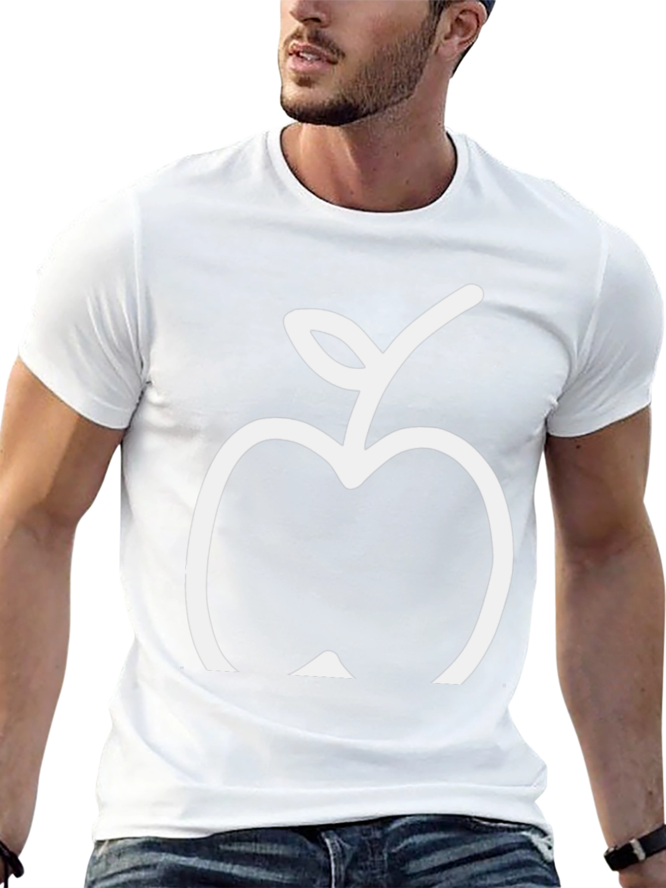 Minimalist Apple Graphic Black T-Shirt