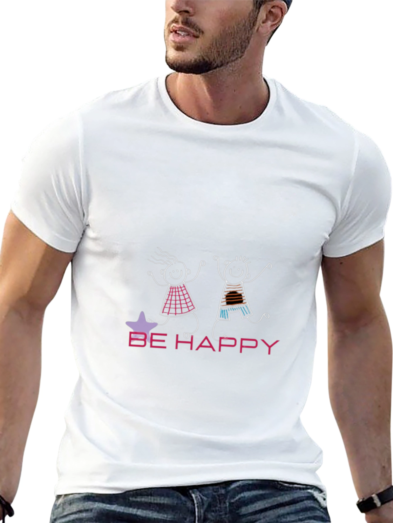Be Happy Graphic Tee - Fun Unisex T-Shirt