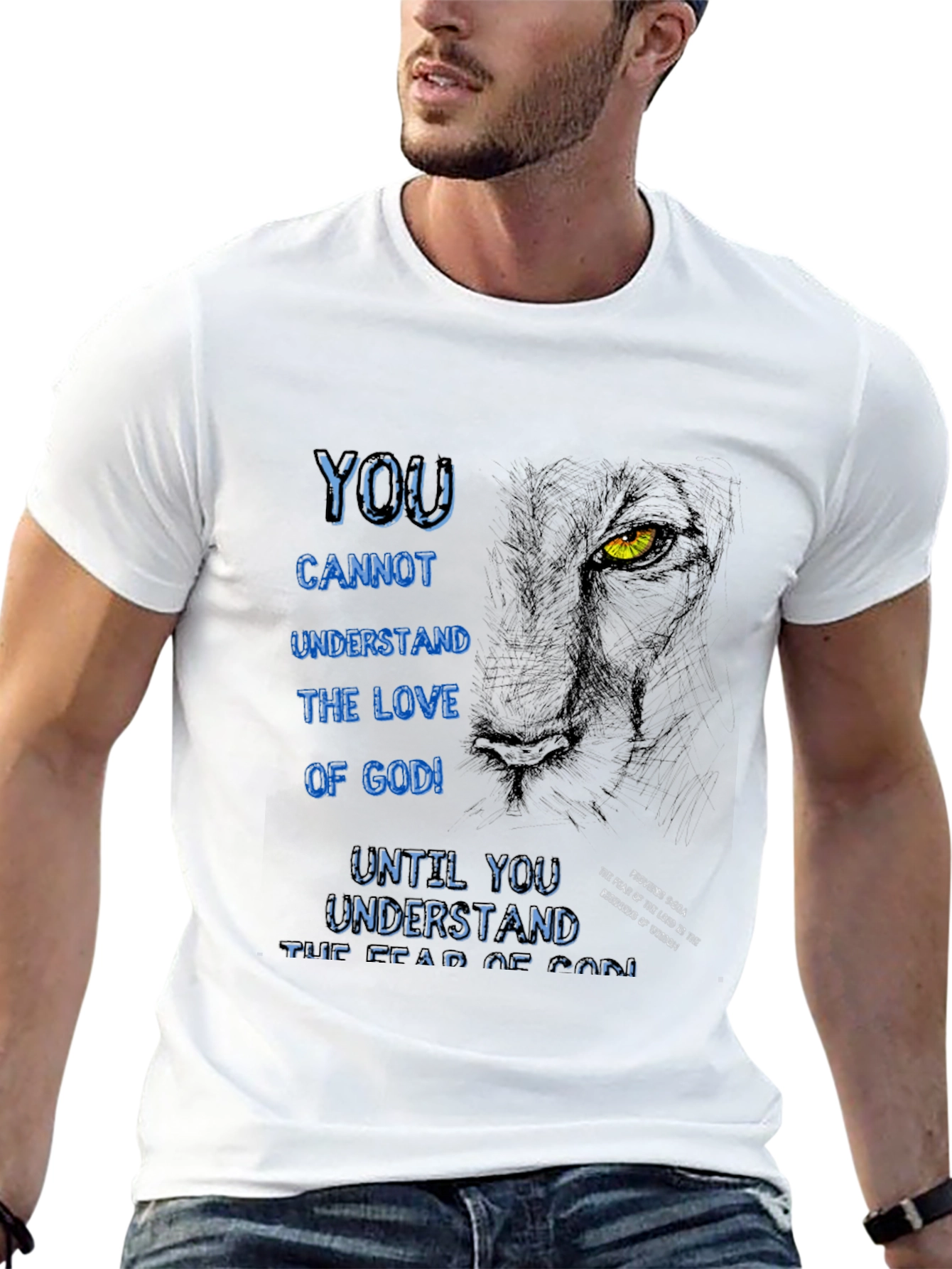 Lion & Scripture Graphic T-Shirt - Christian Apparel