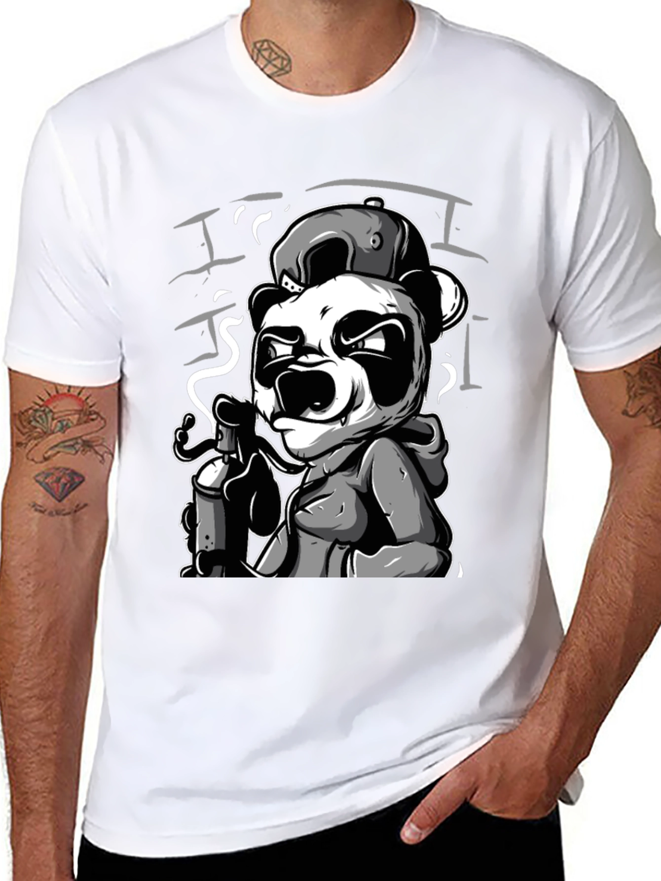 Cool Panda Graphic Print T-Shirt