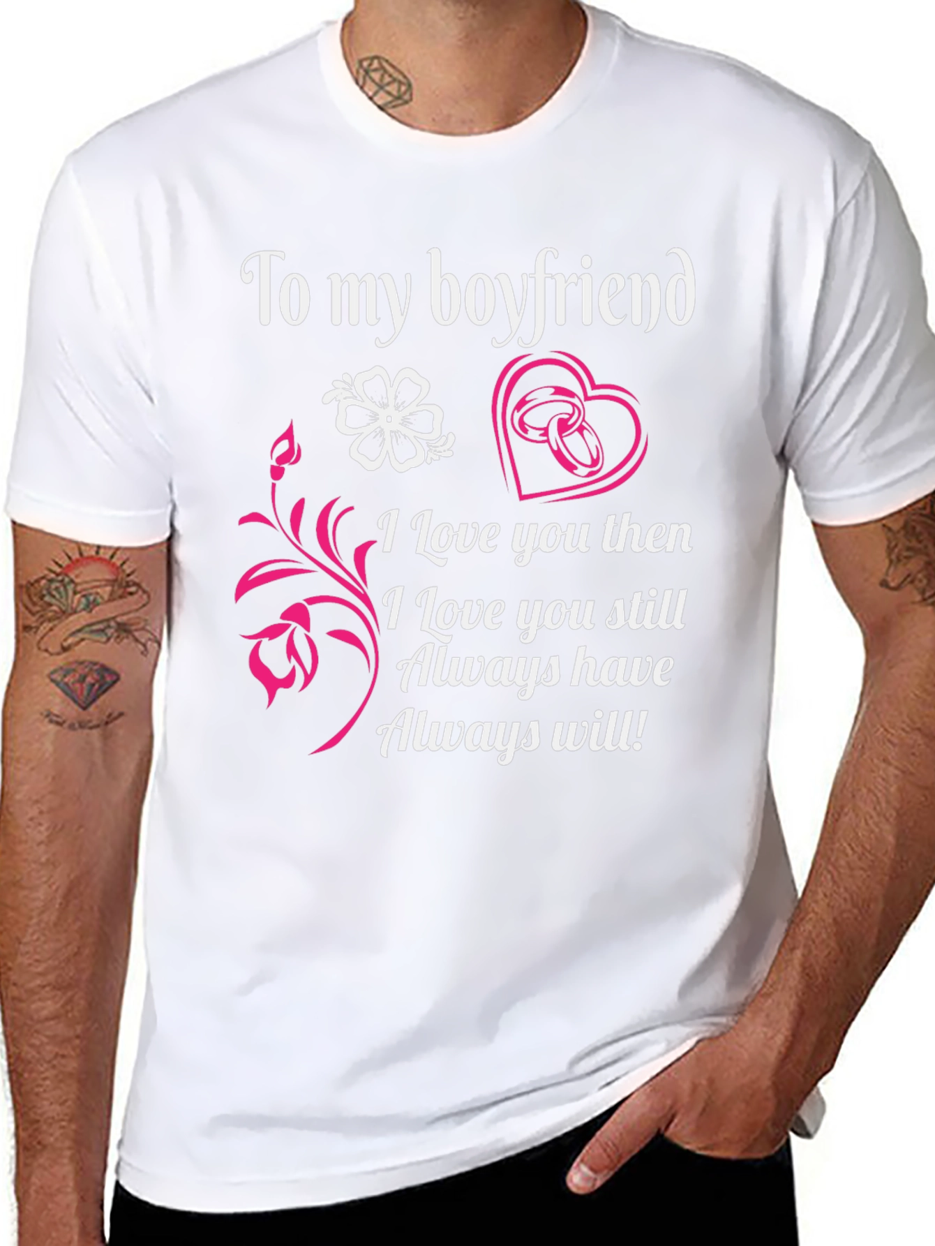 Boyfriend Tee: Forever Love Design