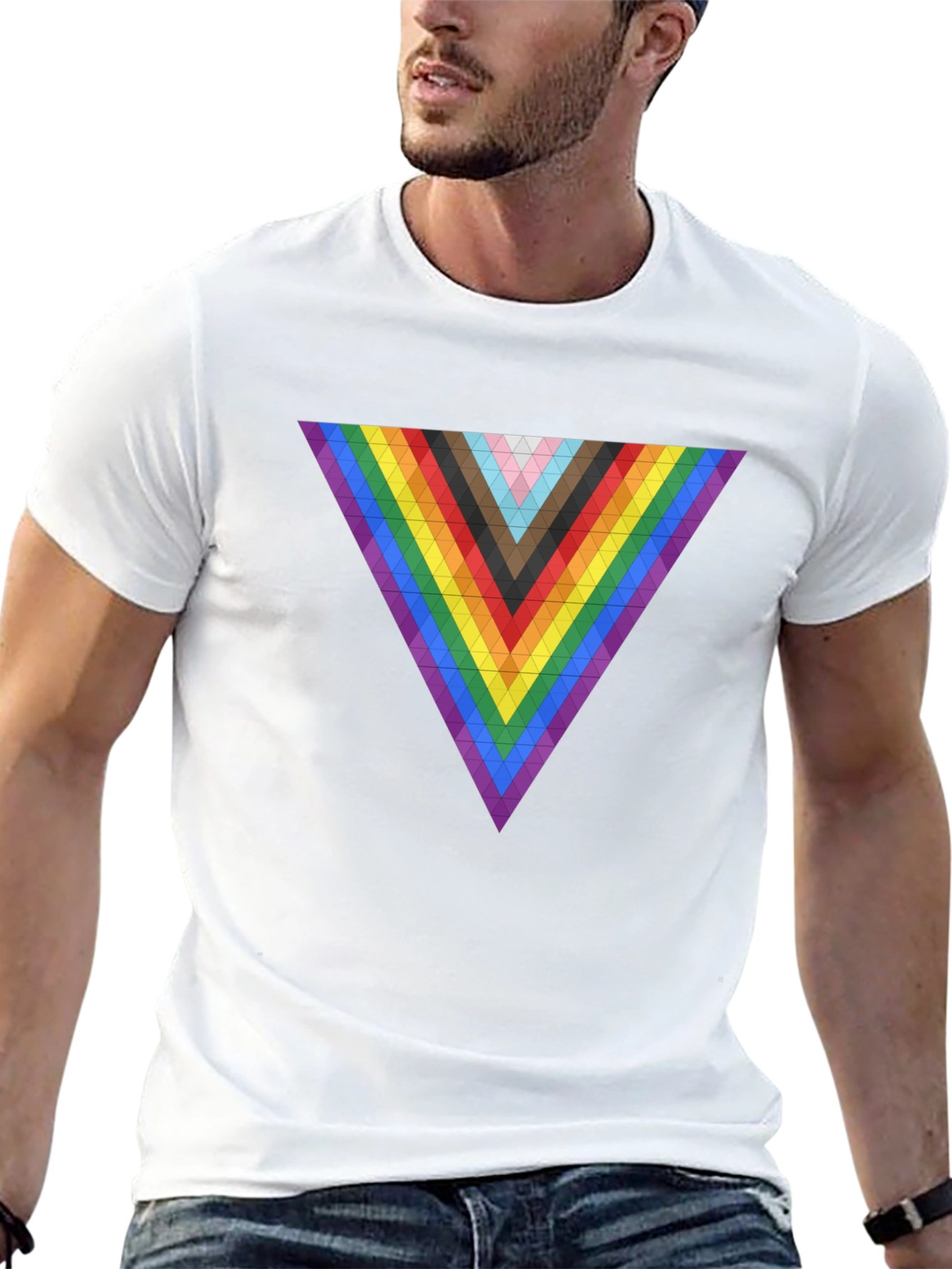 Pride Triangle Graphic Tee - Modern Geometric Design