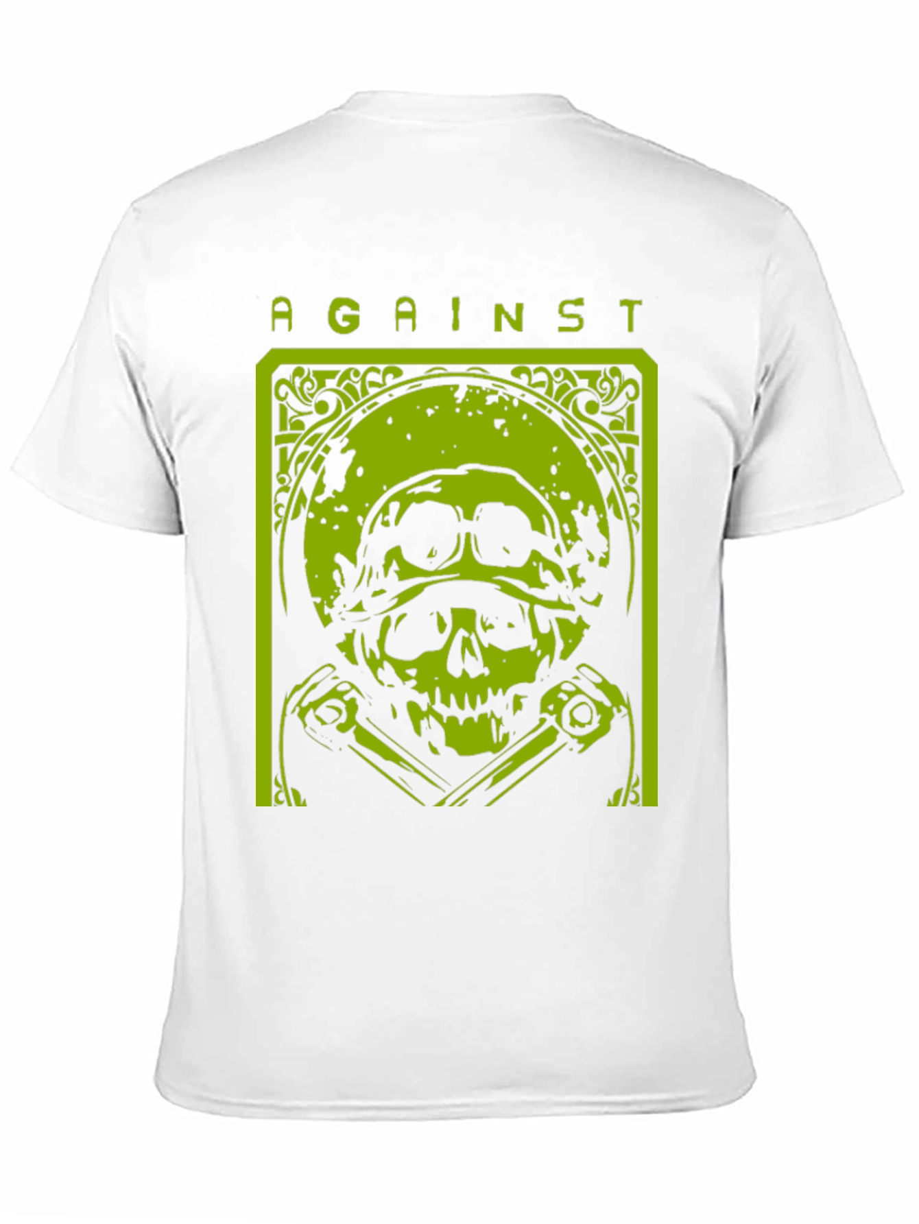 Against T-Shirt Skull Graphic Tee - Black