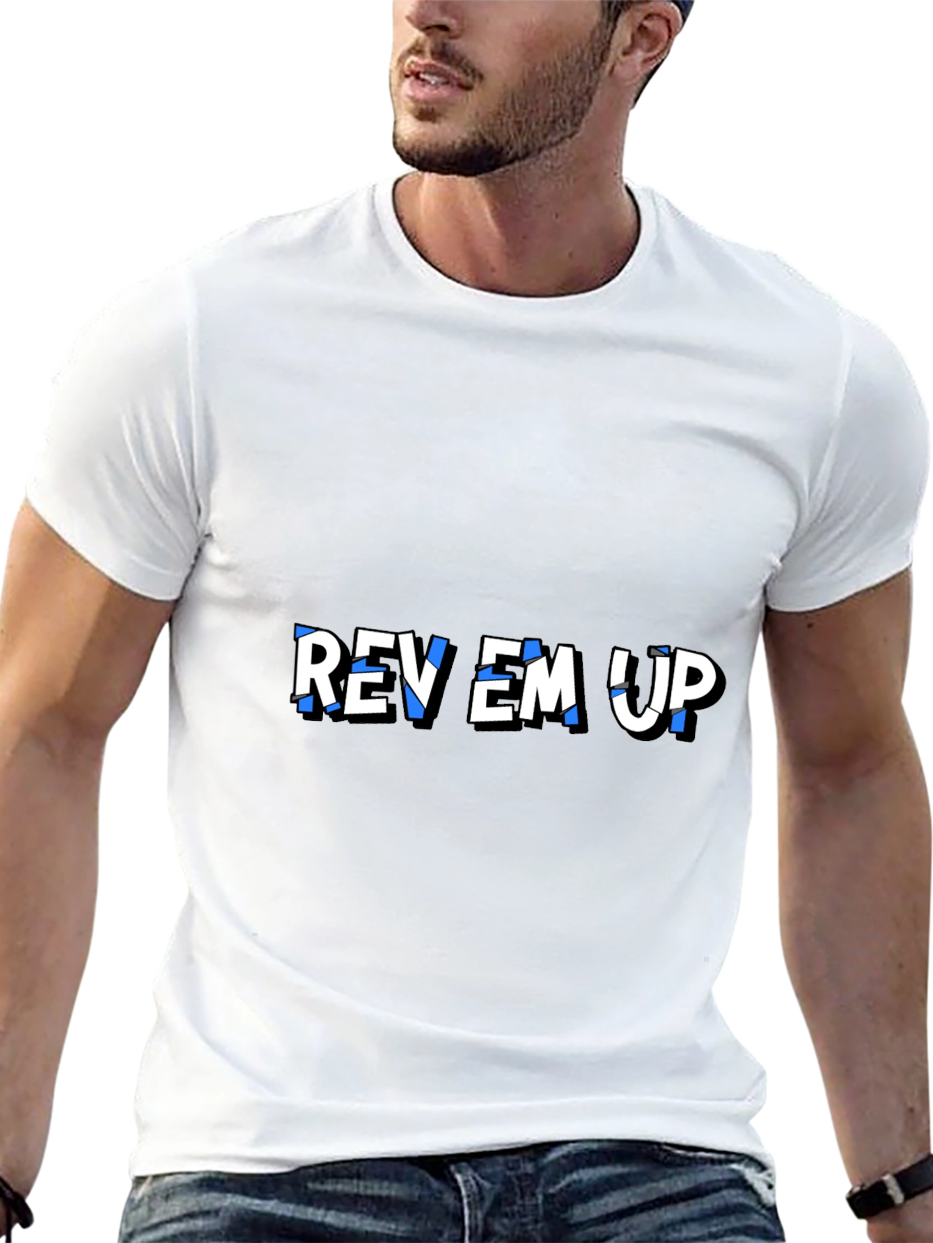 Rev Em Up Graphic T-Shirt - Stylish Black Tee
