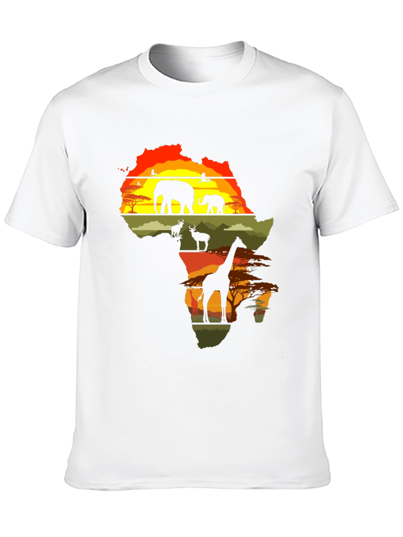 Africa Wildlife Silhouette Graphic T-Shirt
