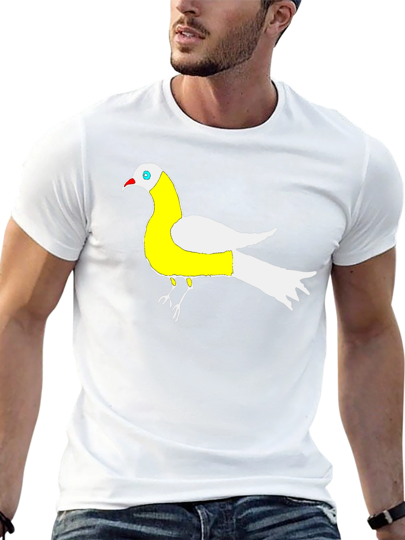 Unique Bird Graphic Black T-Shirt