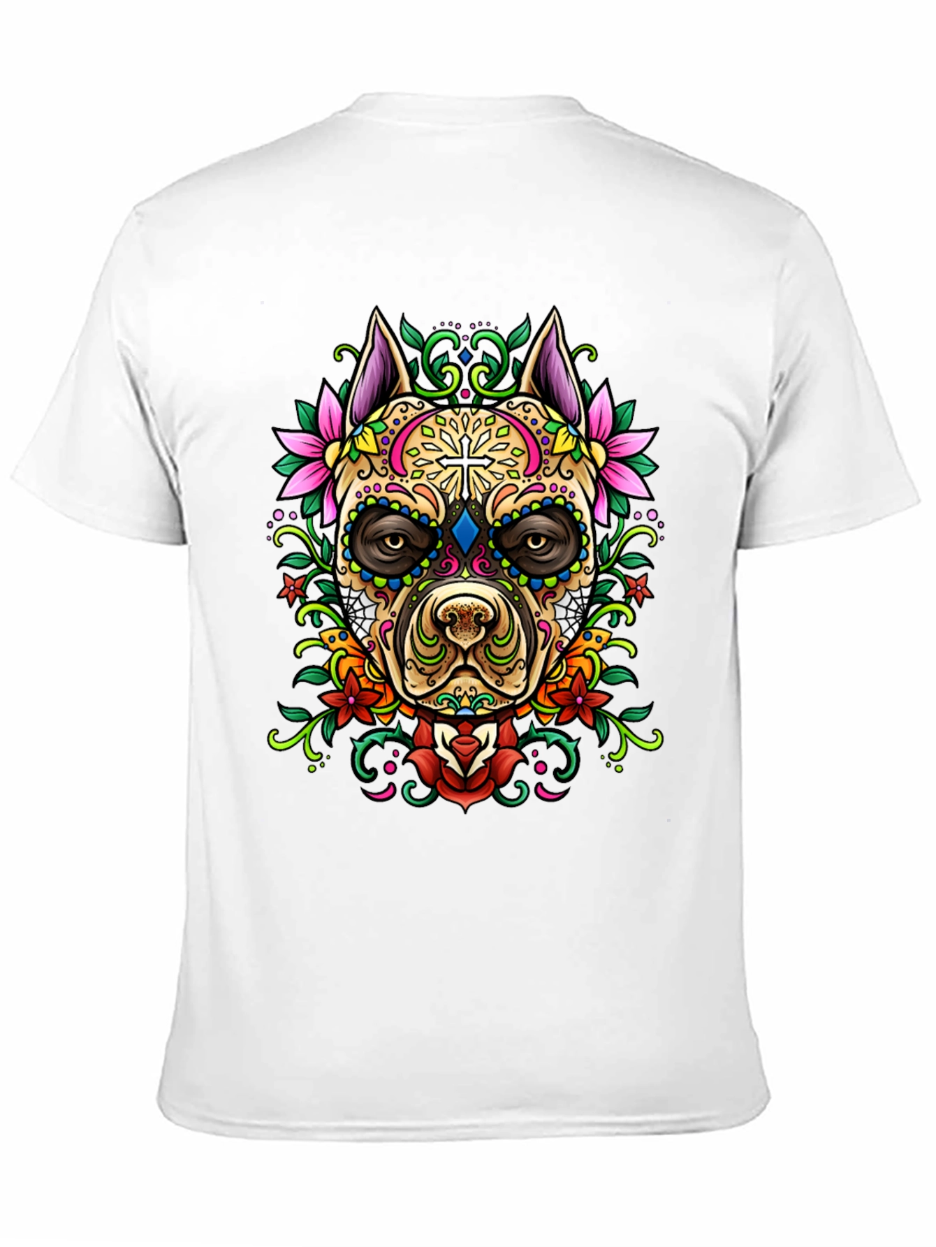 Sugar Skull Dog Graphic T-Shirt