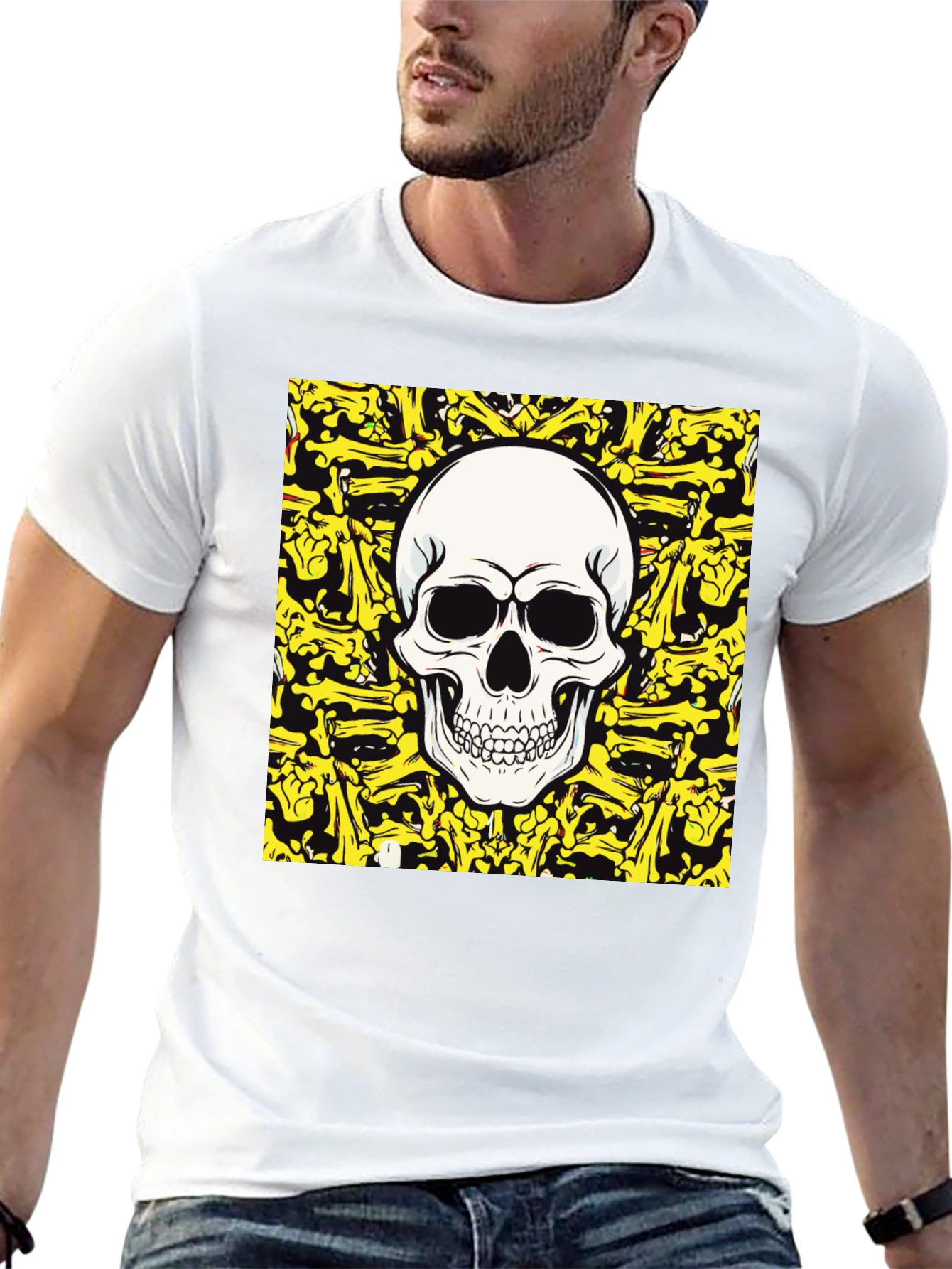 Skull & Crossbones Graphic Tee - Black
