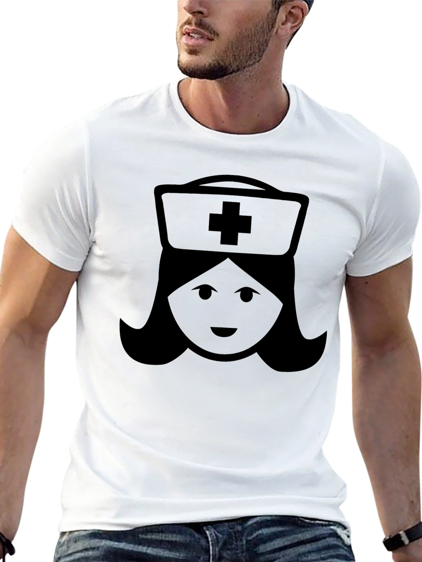 Nurse Graphic Tee - Black Cotton T-Shirt