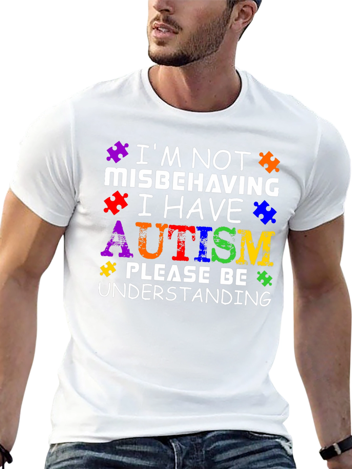 Autism Awareness Puzzle Piece Graphic T-Shirt