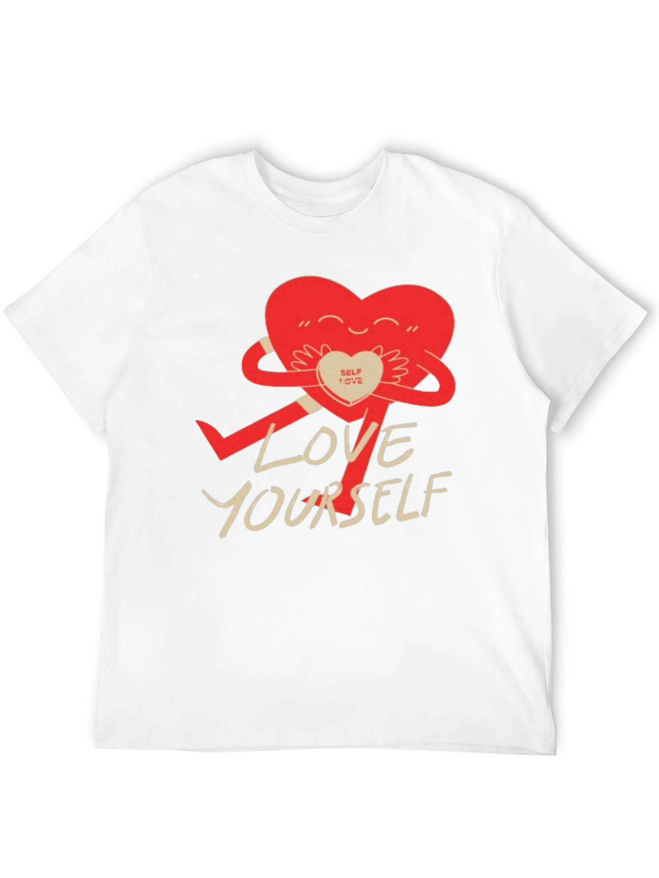 Love Yourself Graphic Tee - Cute Heart Hug T-Shirt