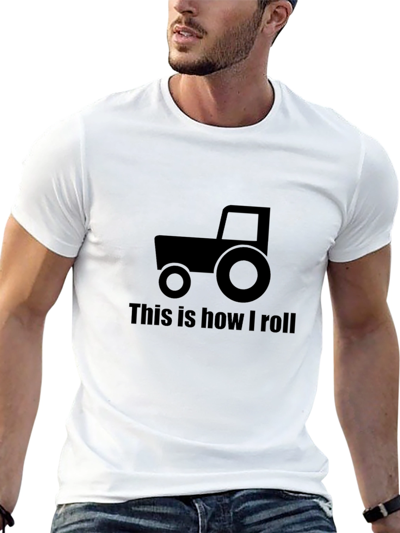 Tractor This is How I Roll Black T-Shirt