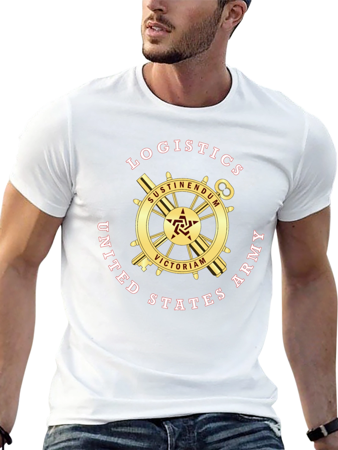 Logistics United States Army Black T-Shirt