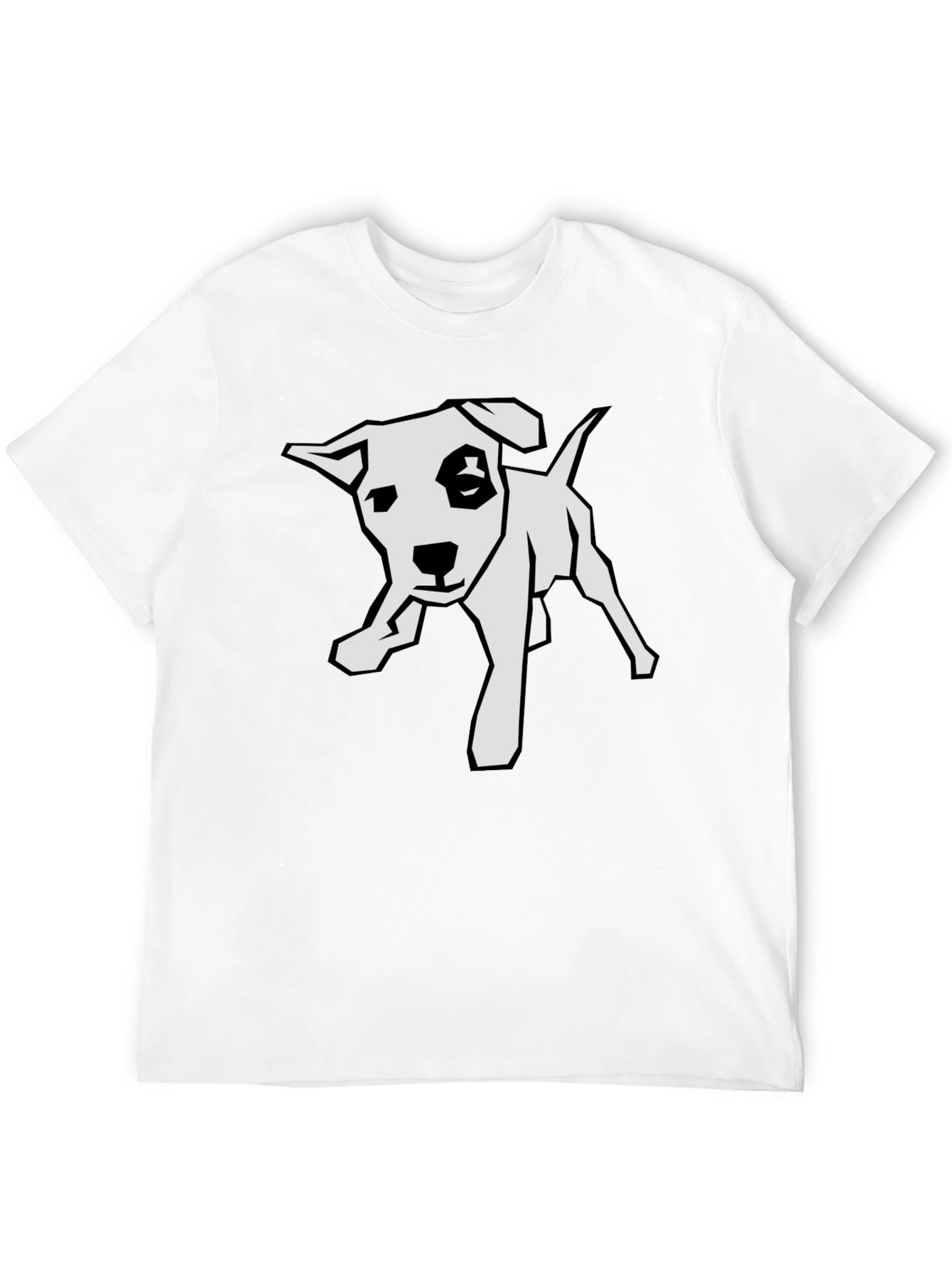 Dog Graphic Tee - Black Cotton T-Shirt
