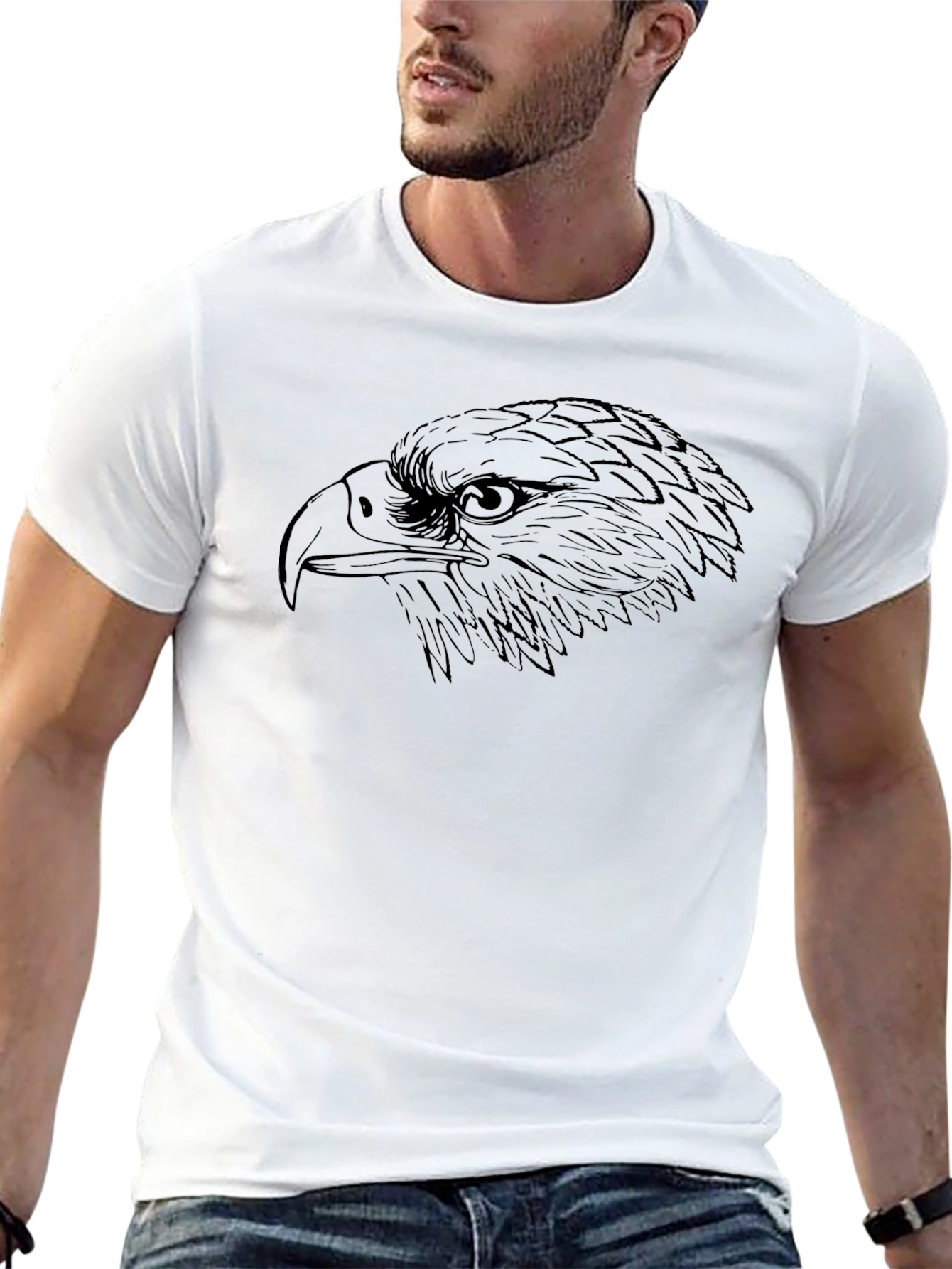 Mens Black Eagle Graphic Tee - Stylish Casual Top