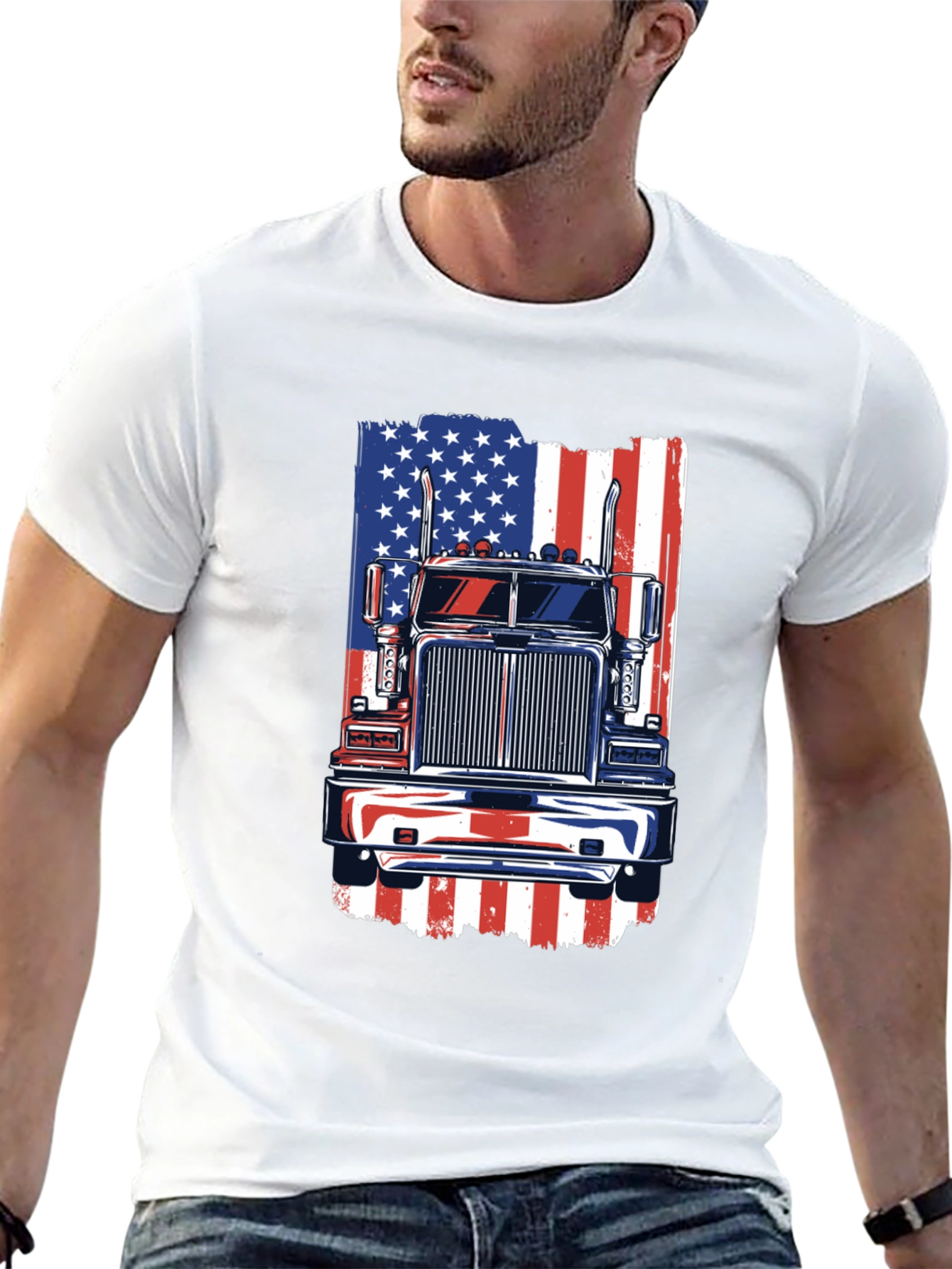 American Truck Flag Graphic Tee