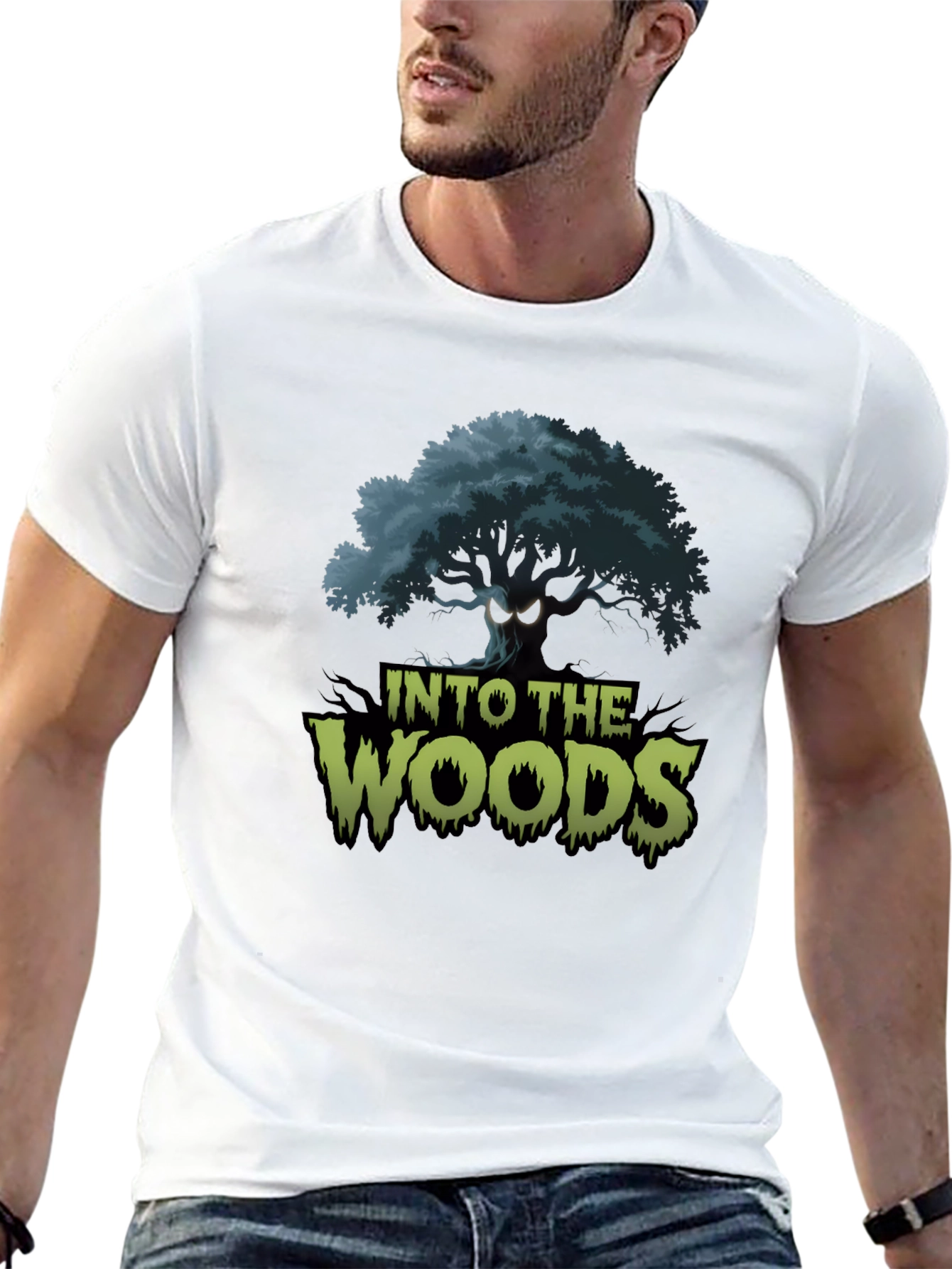 Into the Woods Graphic Tee - Black Cotton Blend