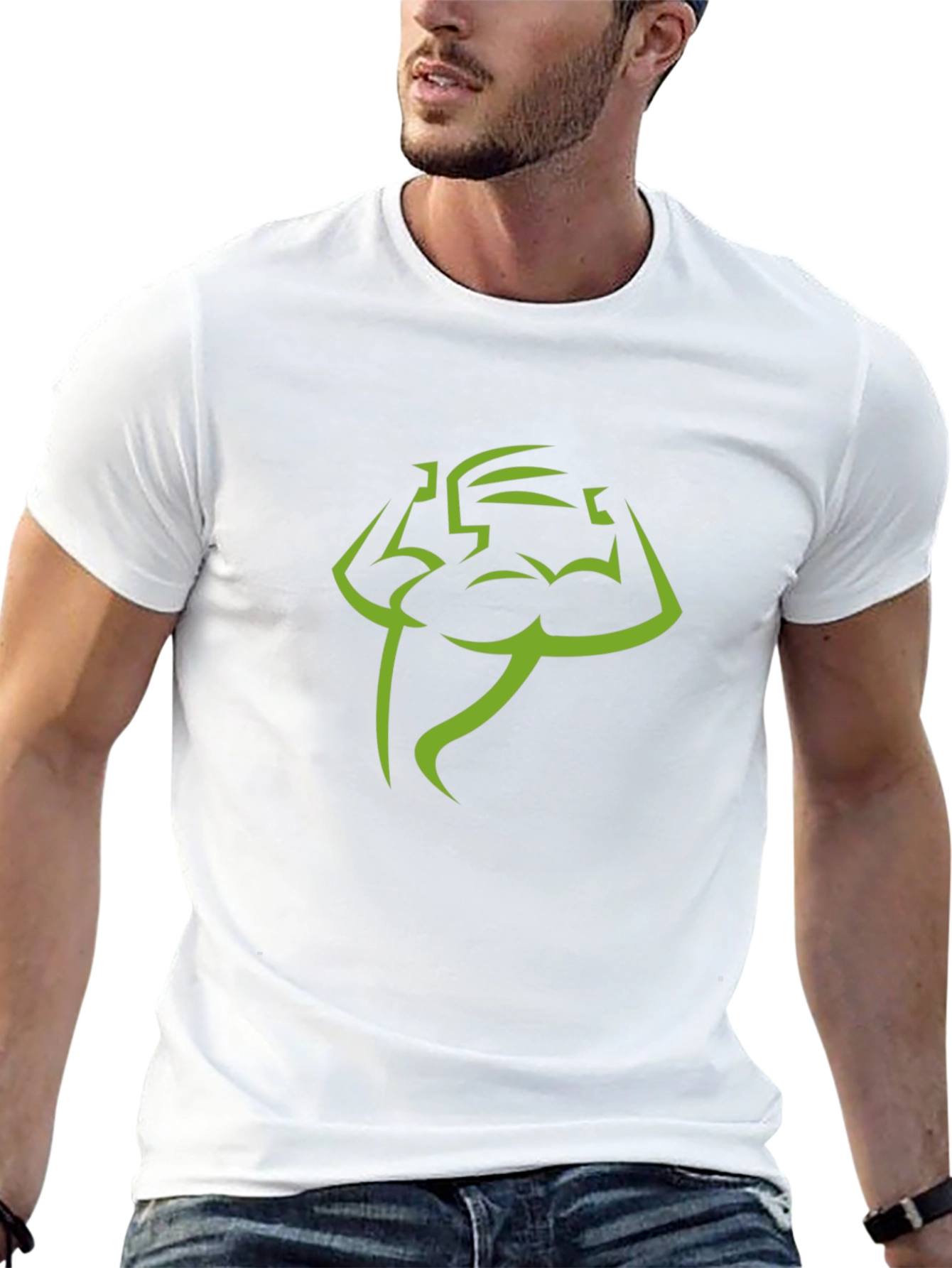 Muscle Man Black T-Shirt - Fitness Graphic Tee