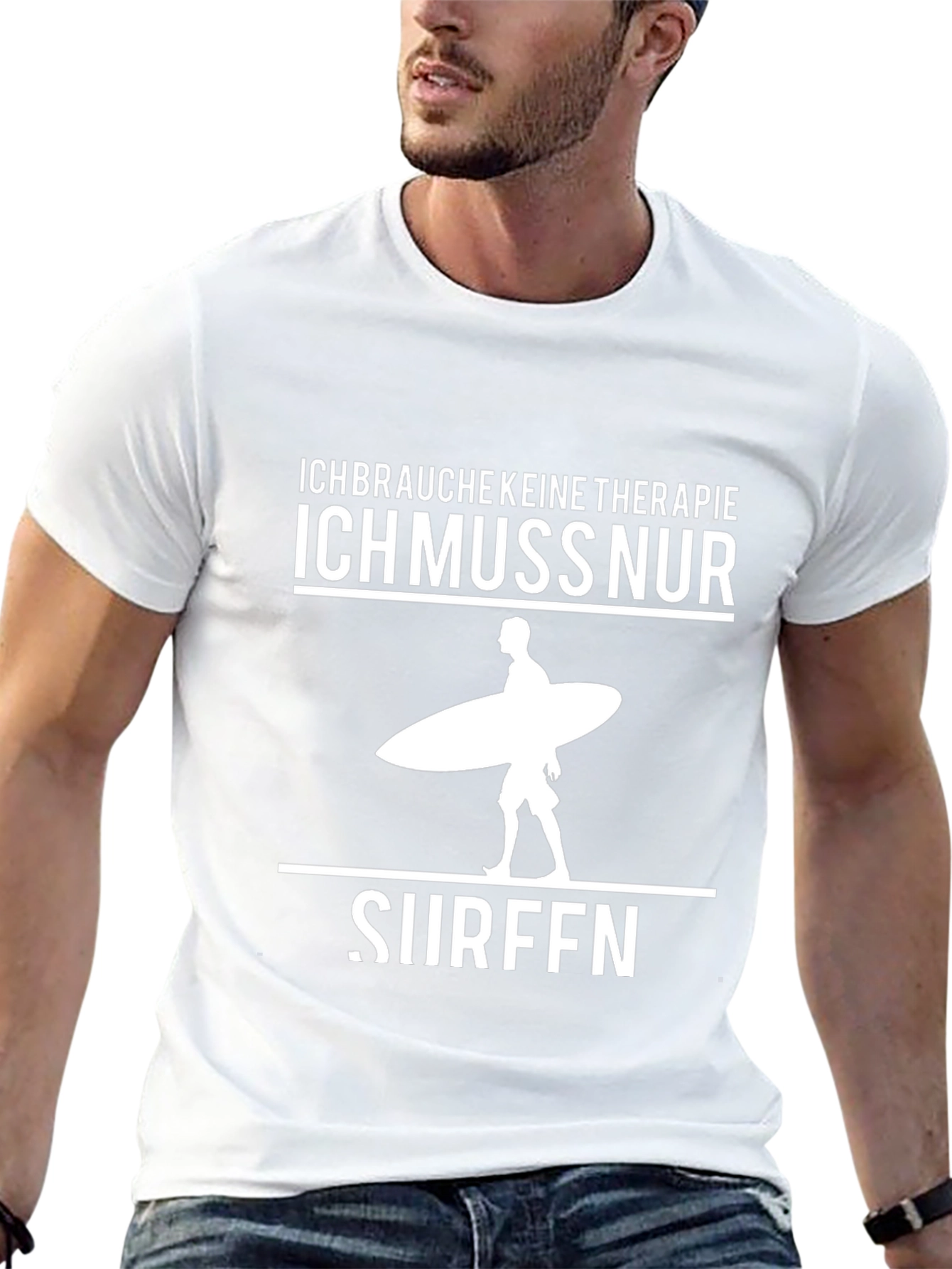 Ich Muss Nur Surfen Black T-Shirt