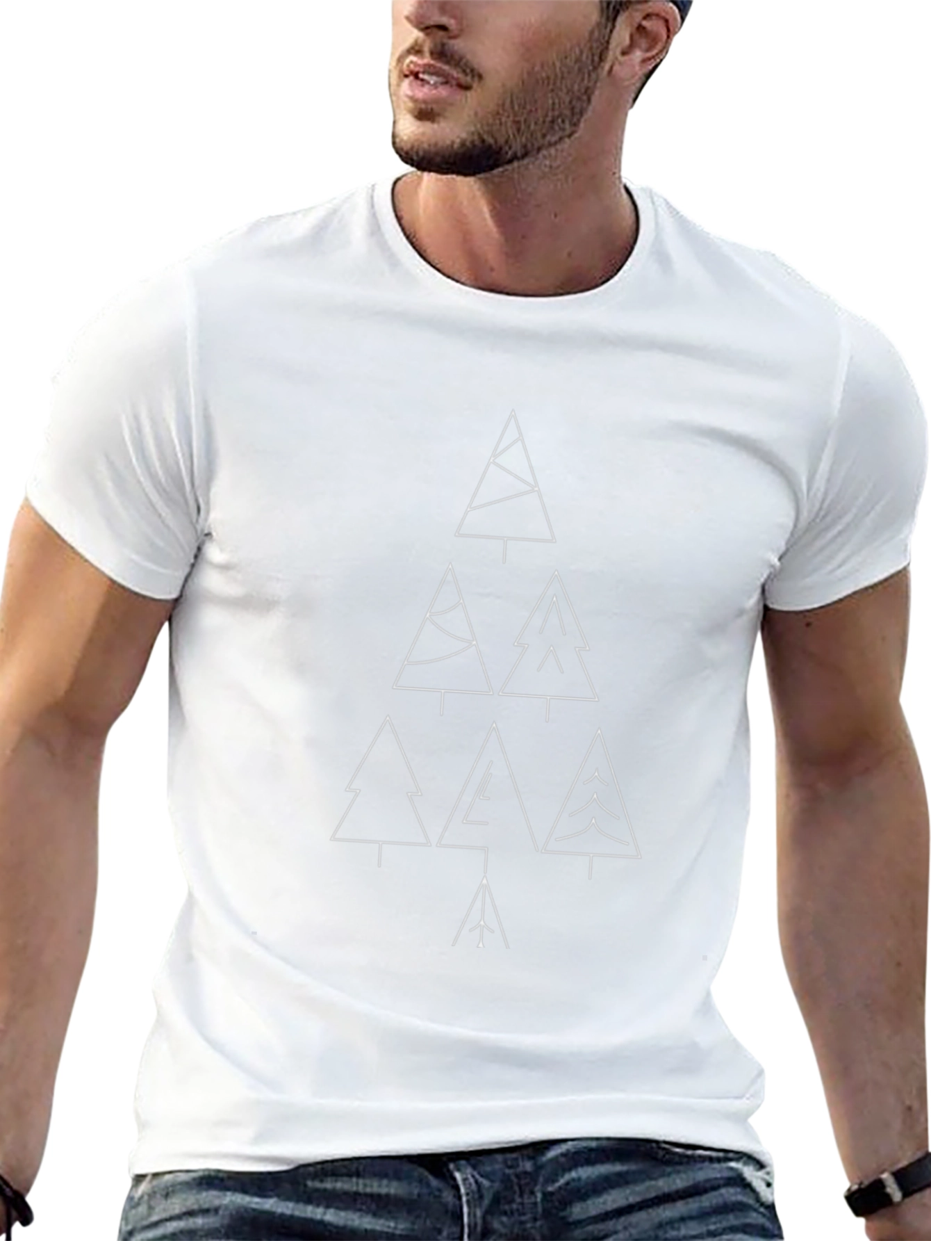 Geometric Christmas Tree Graphic Tee