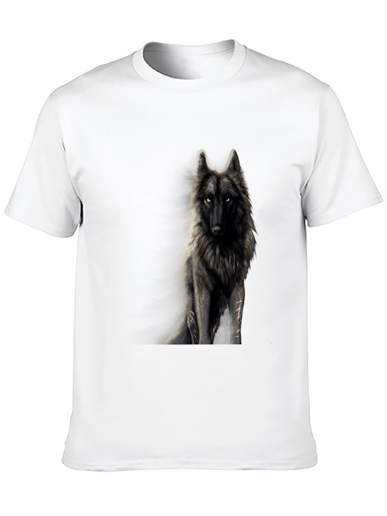 Black Wolf Graphic Print T-Shirt
