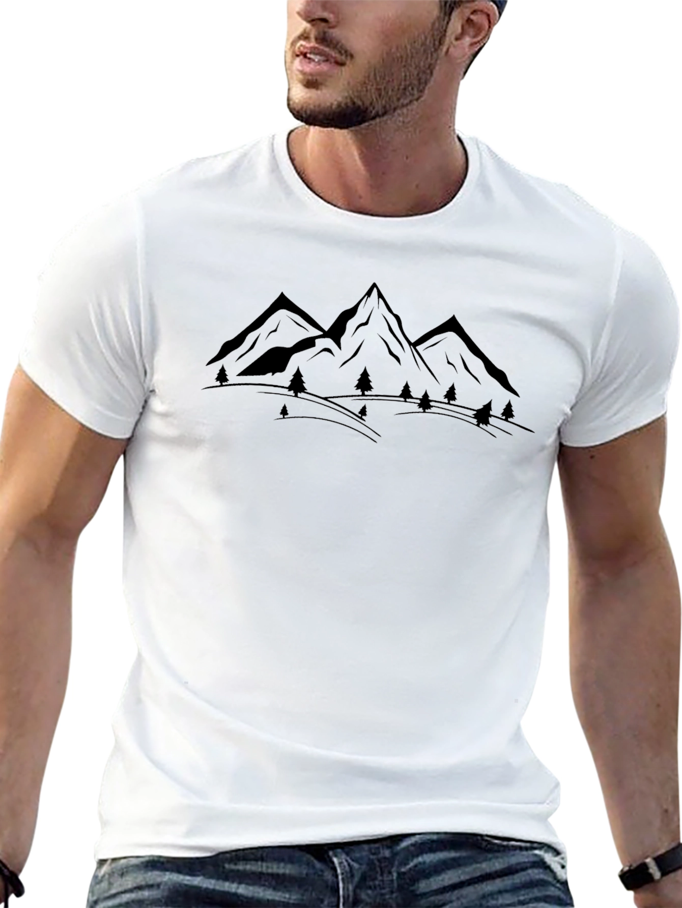 Mens Black Mountain Graphic Tee - Adventure Ready