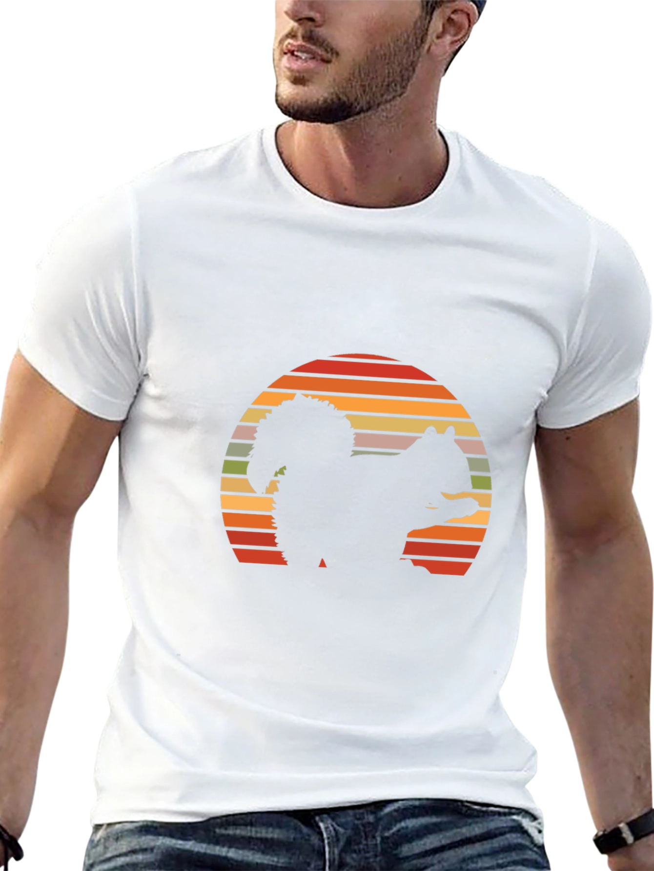 Retro Squirrel Sunset T-Shirt - Nature Lover Tee