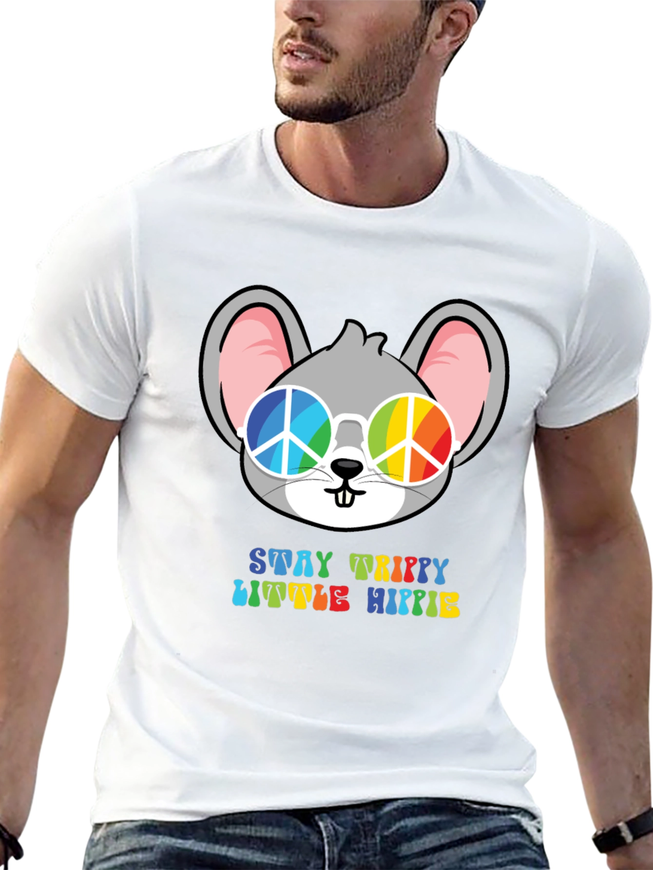 Stay Trippy Little Hippie Mouse T-Shirt