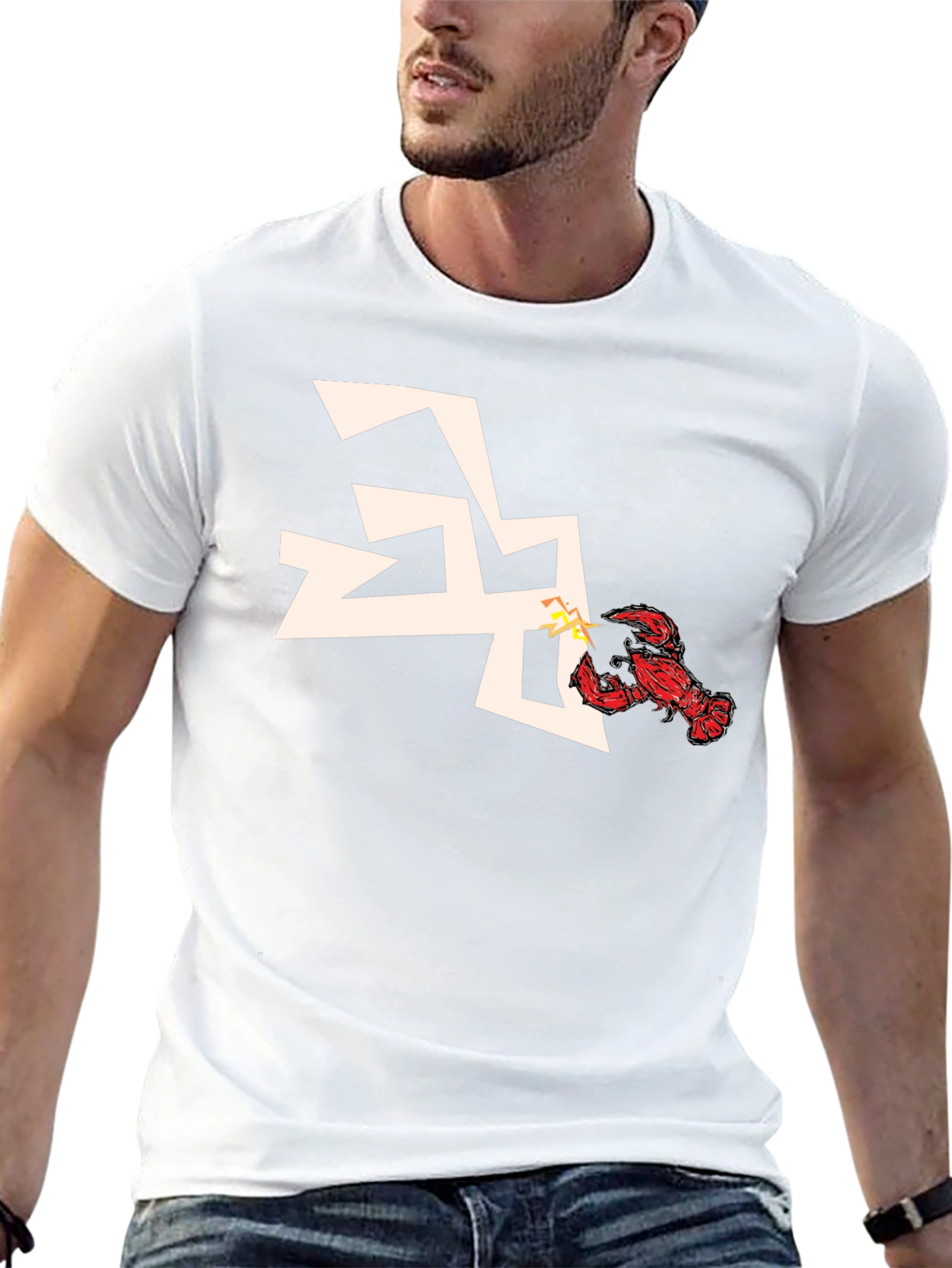 Lobster vs Lightning Bolt Graphic Tee