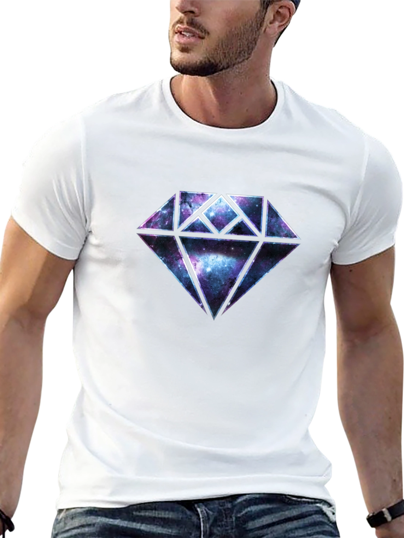 Galaxy Diamond Graphic Black T-Shirt