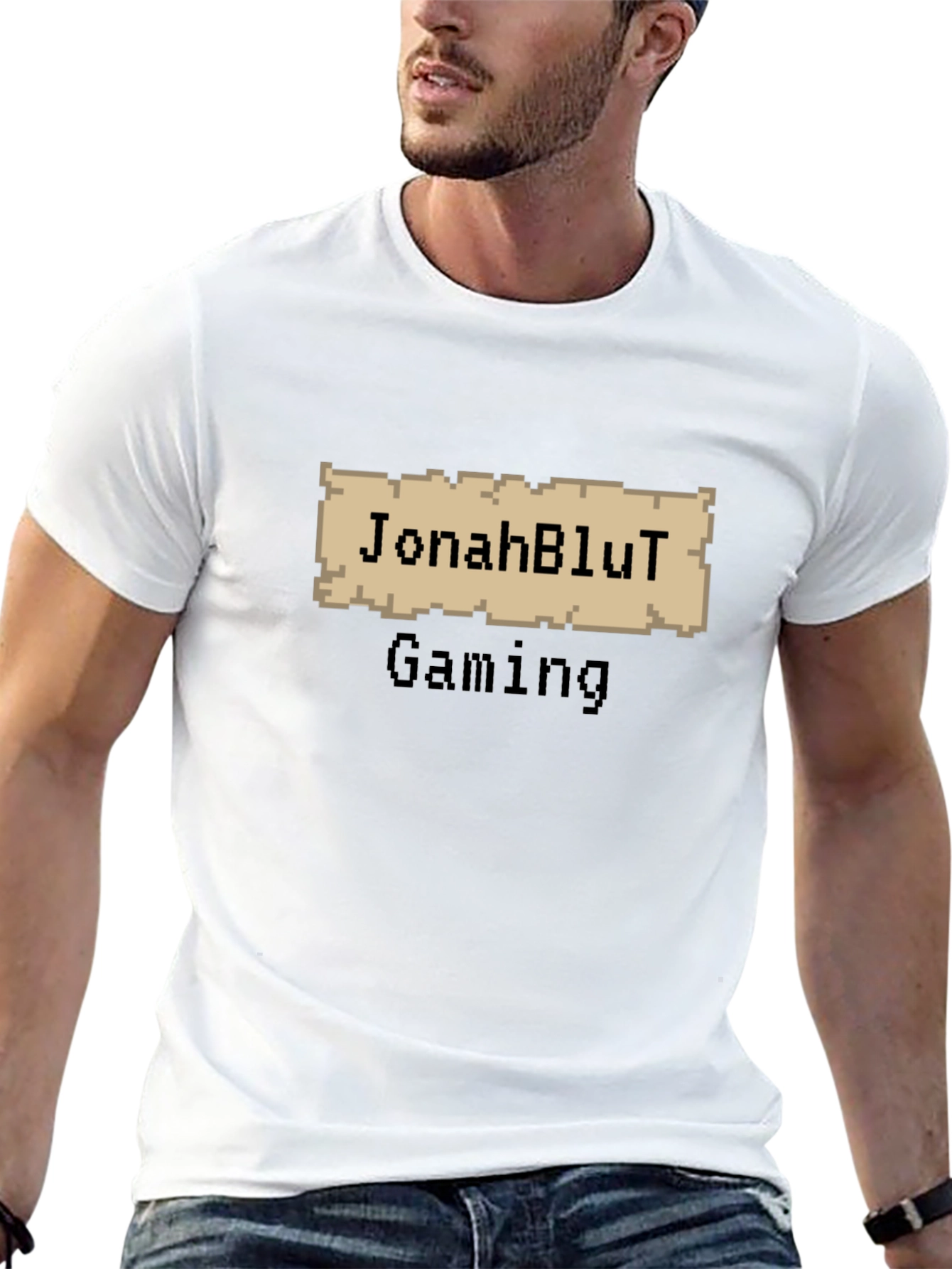 JonahBluT Gaming Black Tee - Pixel Art Design