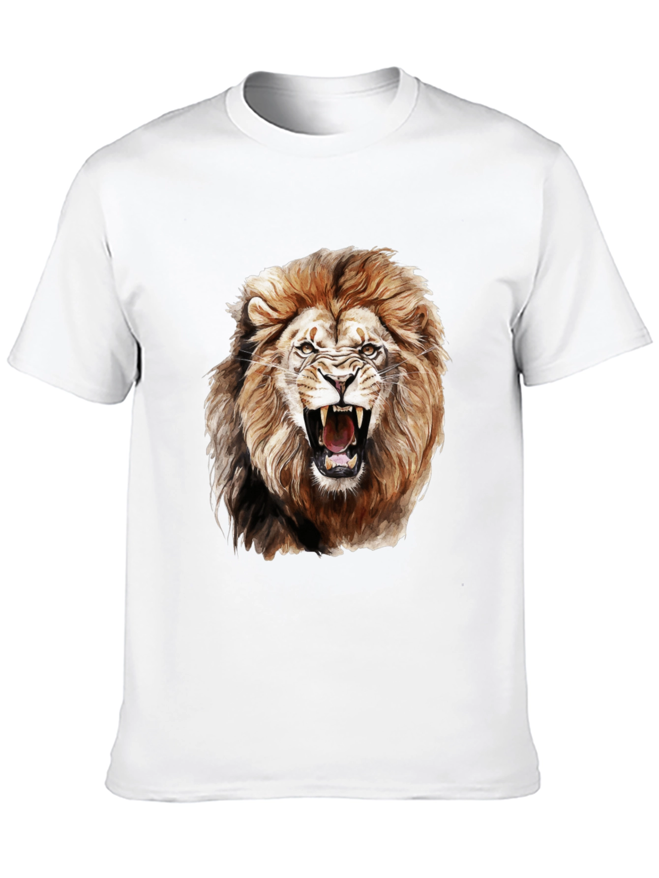Lion Graphic Print Crew Neck Tee