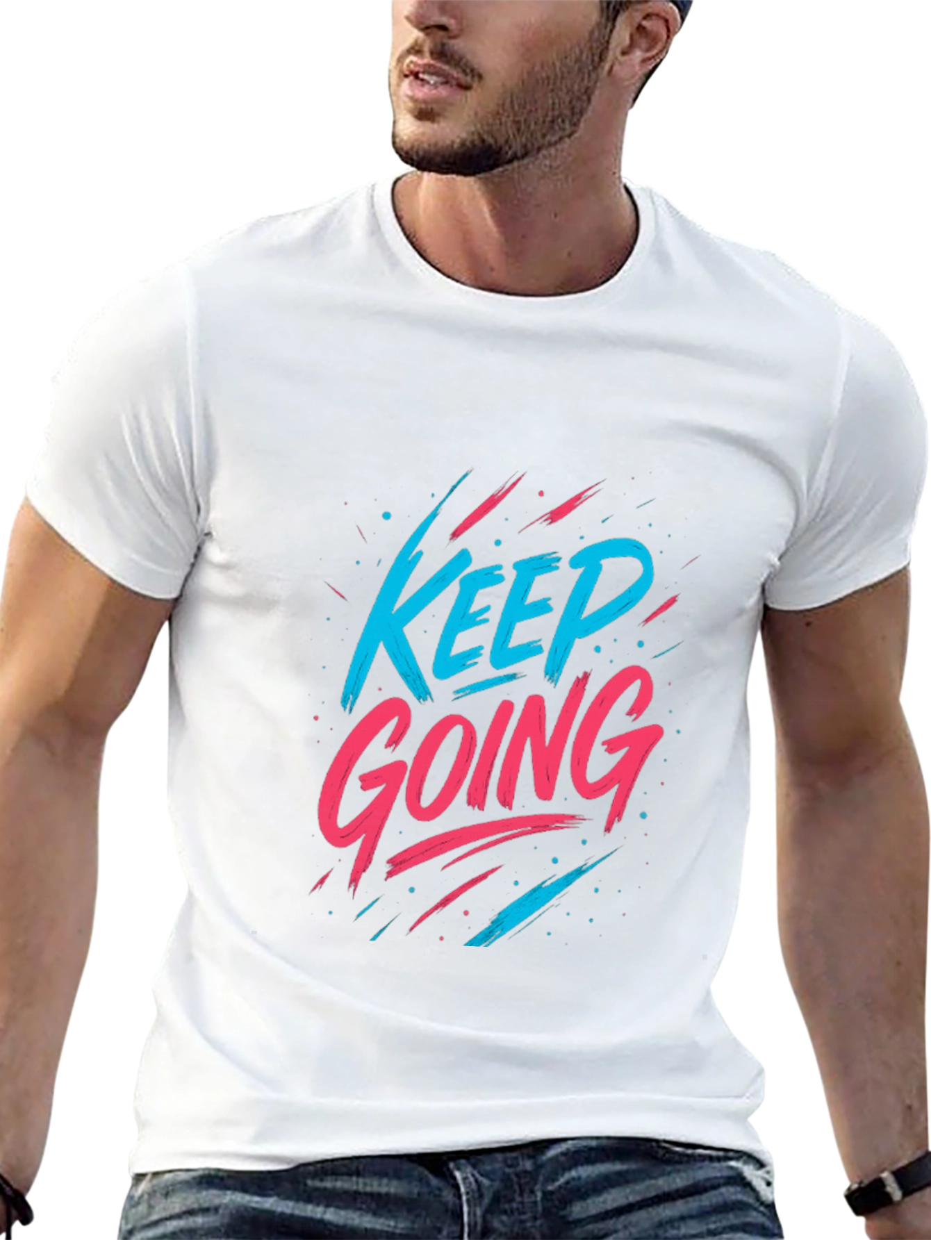 Keep Going Graphic Tee - Motivational Black T-Shirt