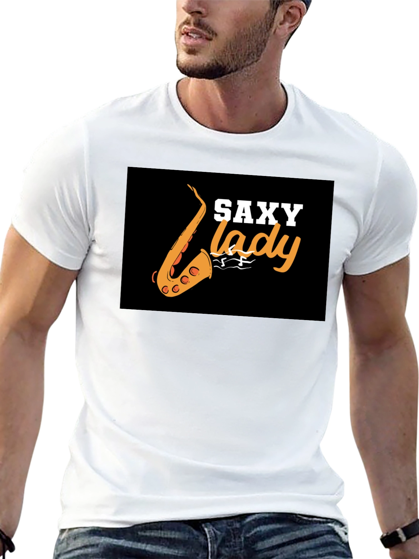 Saxy Lady Black Graphic Tee
