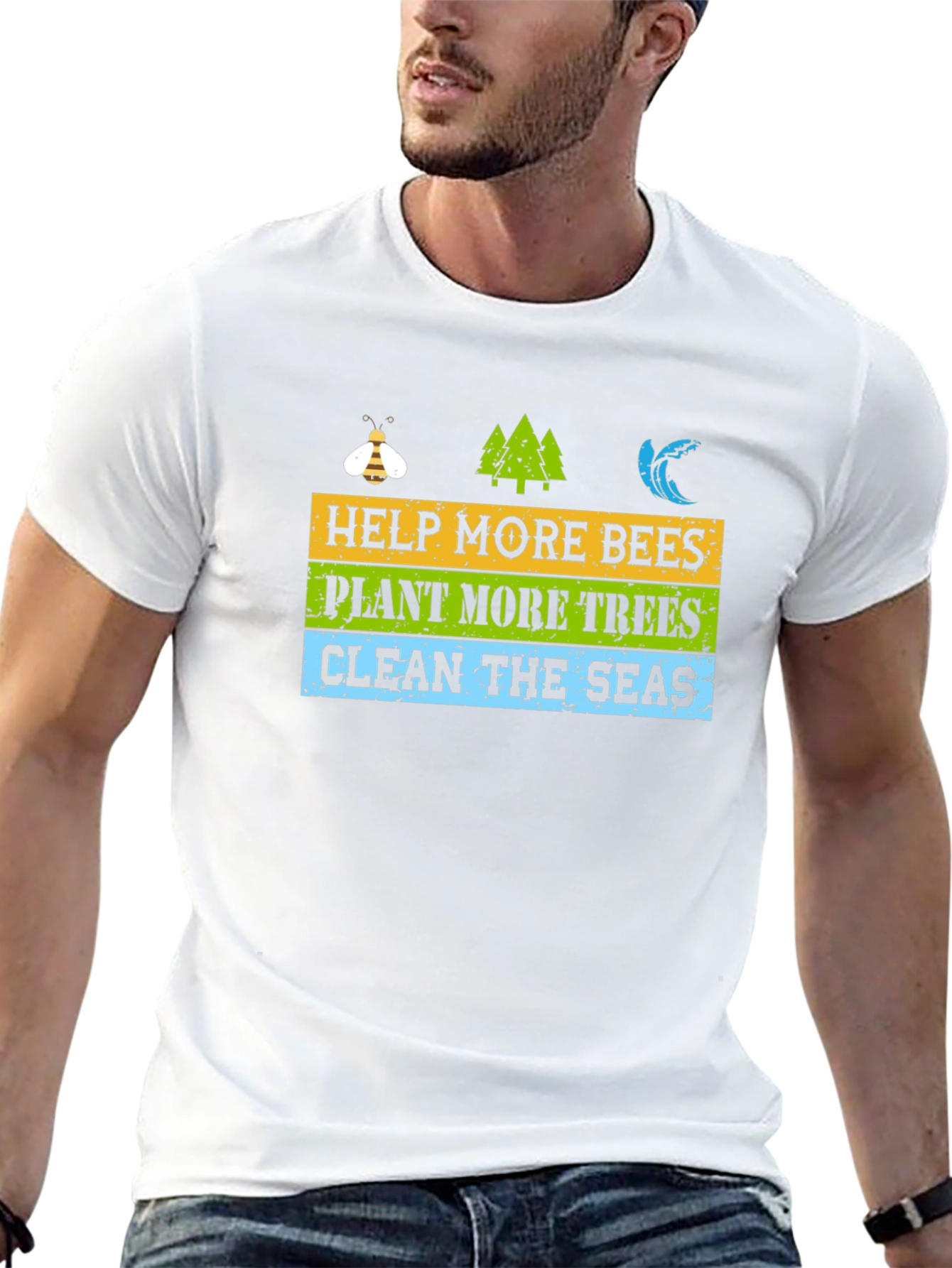 Eco-Friendly Graphic T-Shirt: Help Bees Plant Trees