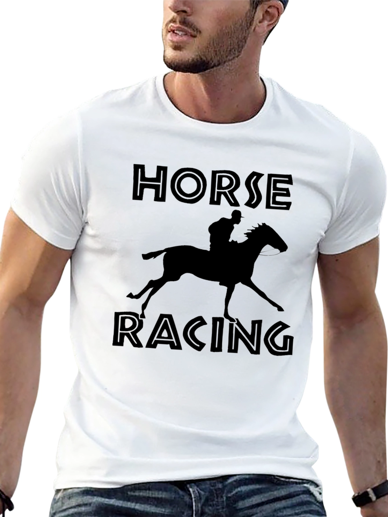 Horse Racing Silhouette Graphic T-Shirt - Unisex