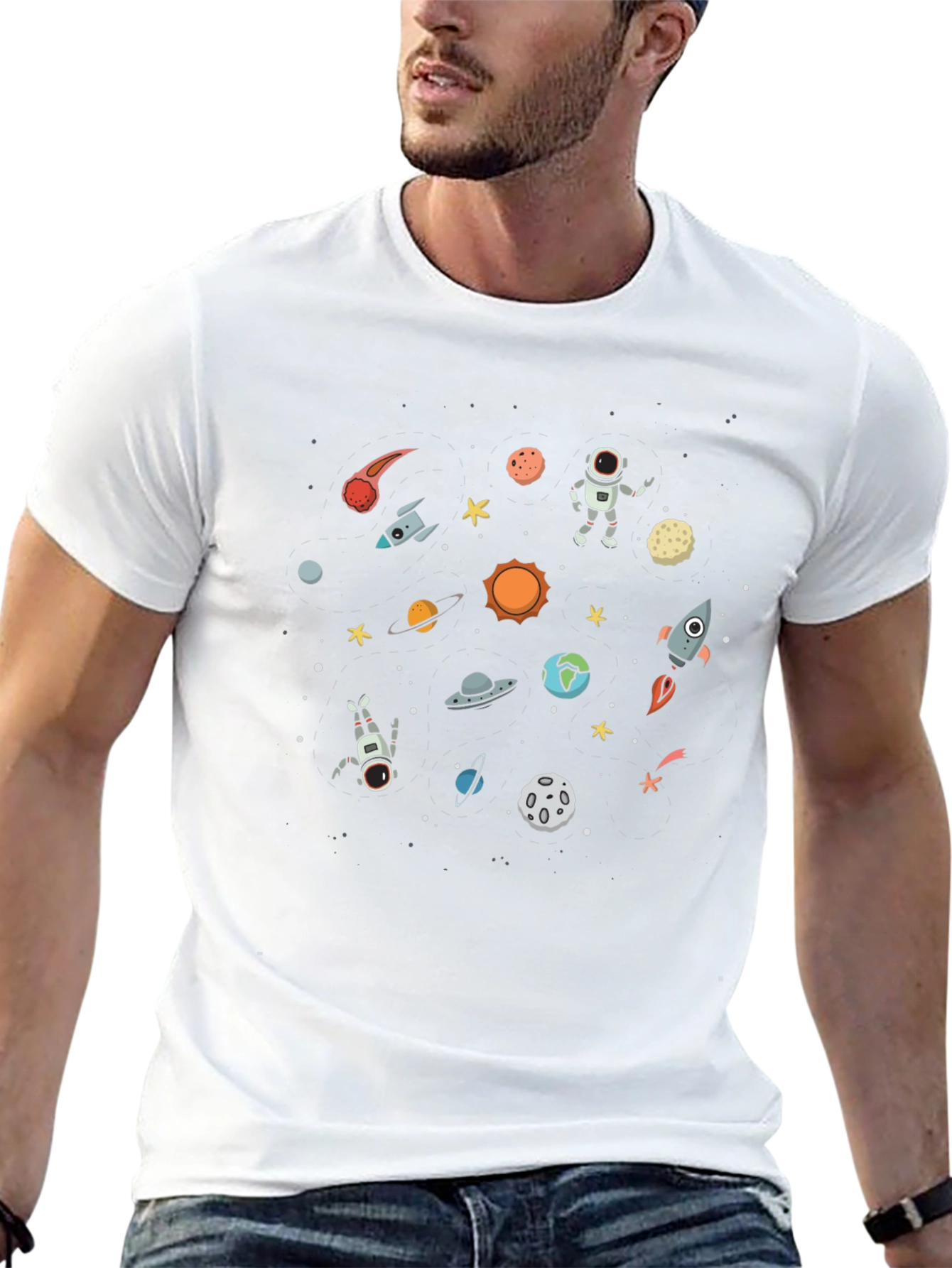 Space Graphic Black T-Shirt