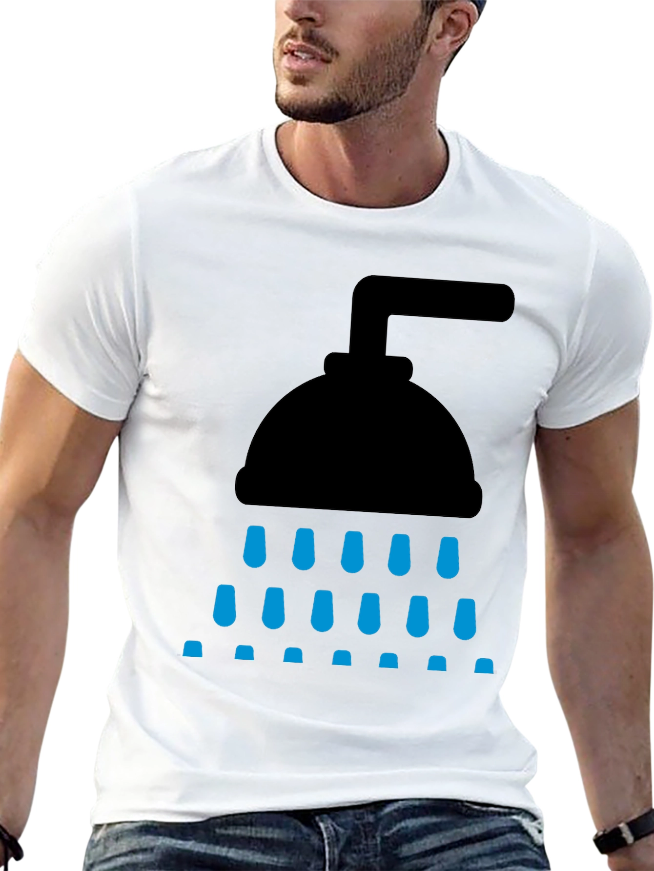 Shower Graphic Tee - Black Cotton Blend