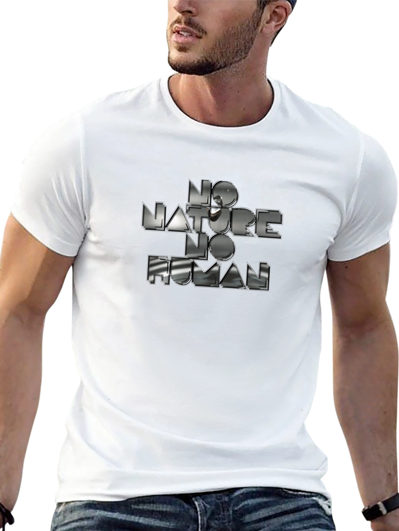 No Nature No Human Graphic Tee - Black