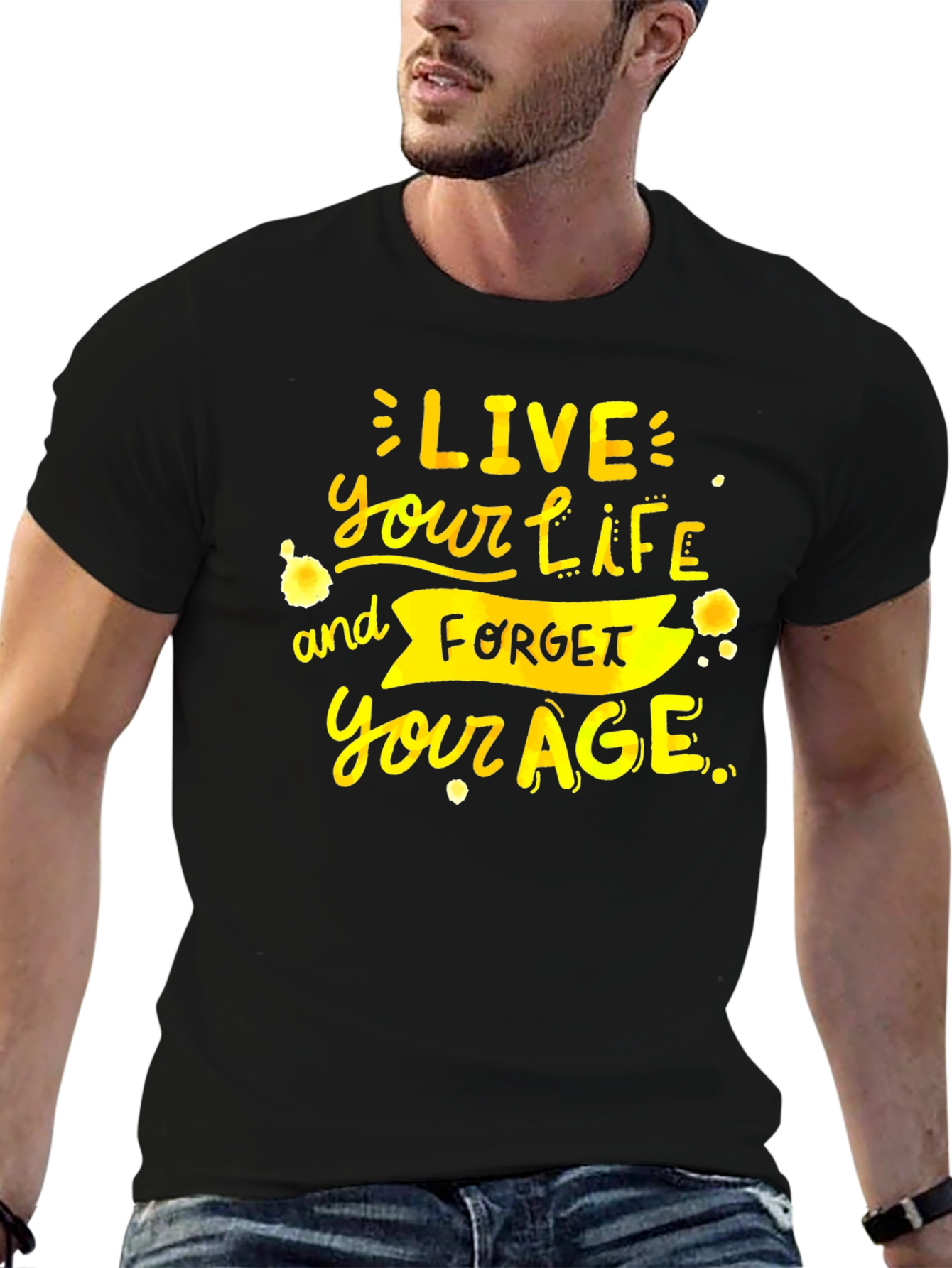 Live Your Life Graphic Tee - Black T-Shirt
