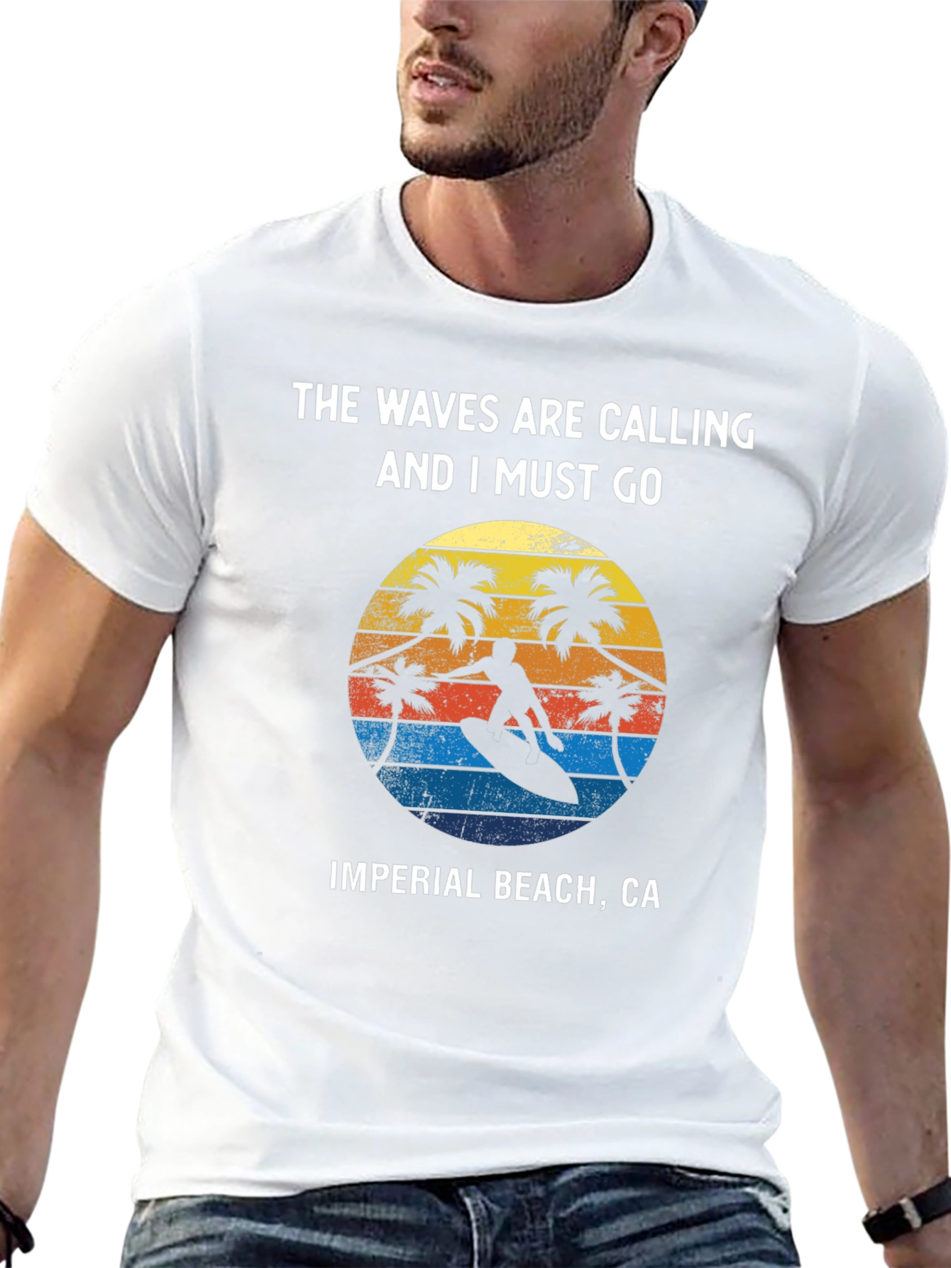 Imperial Beach CA Surfer T-Shirt - Waves are Calling
