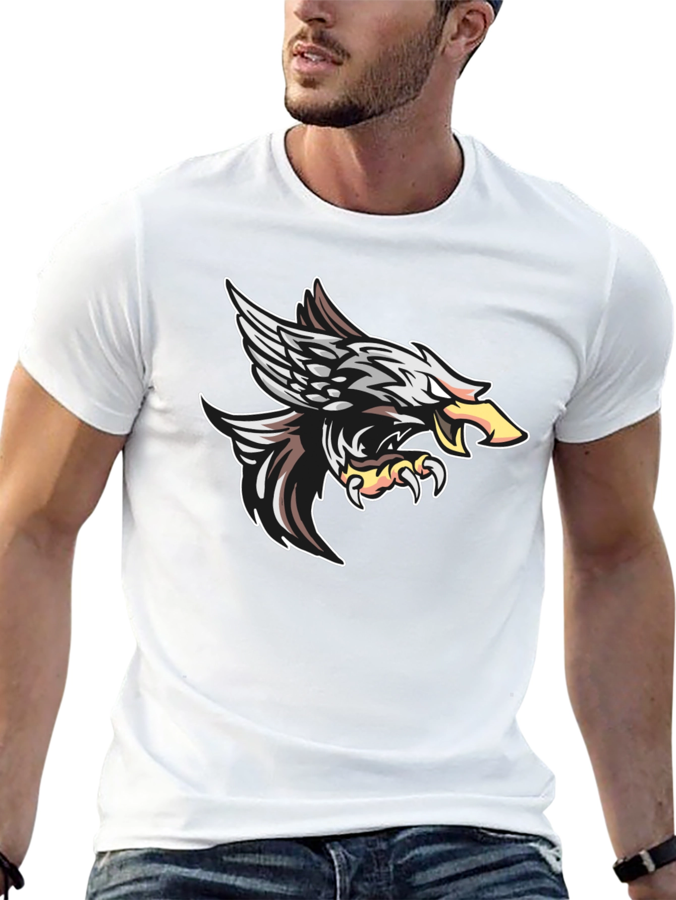 Black Eagle Graphic Tee - Fierce Bird Design