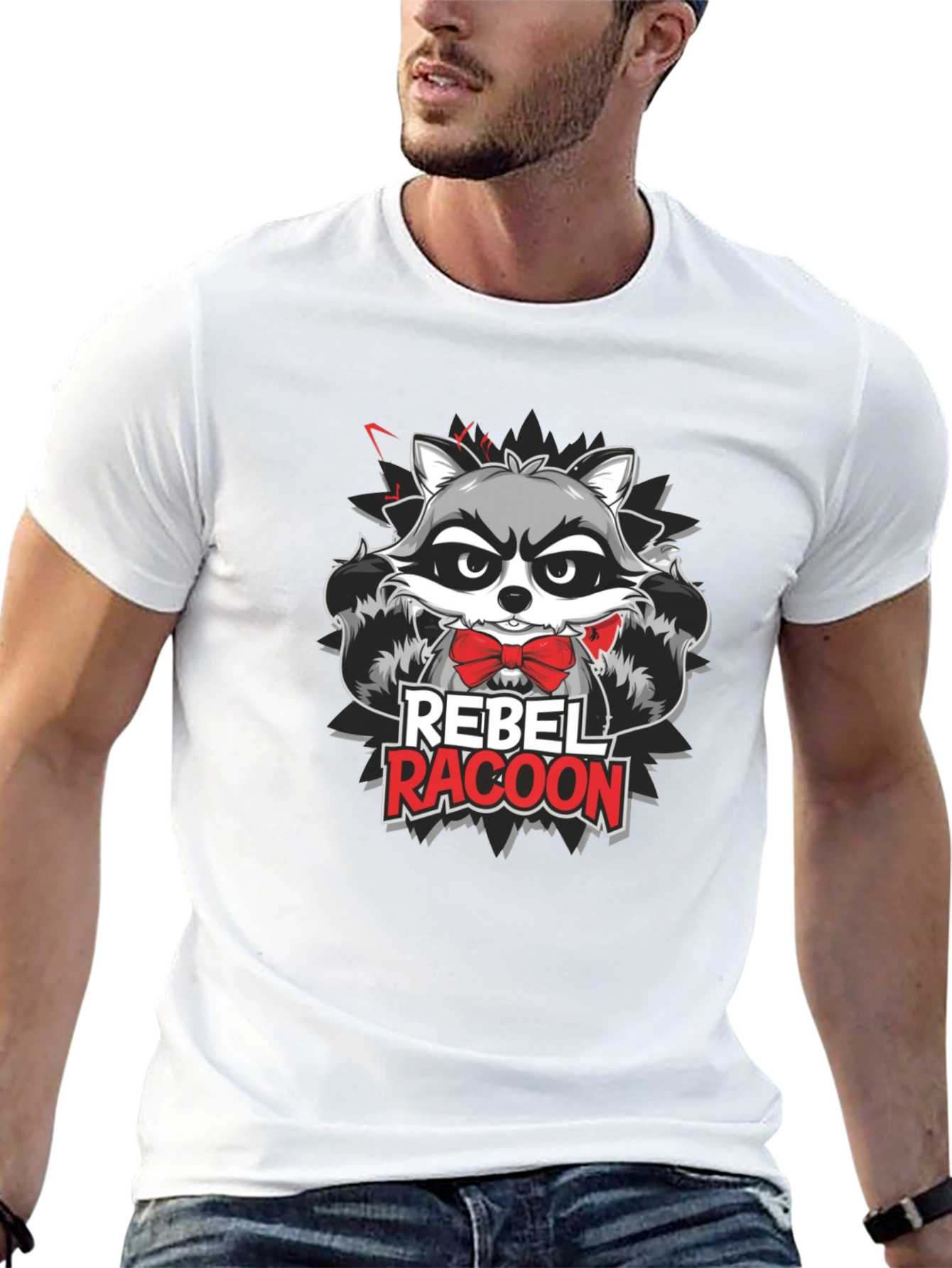 Rebel Racoon Graphic Tee - Black T-Shirt