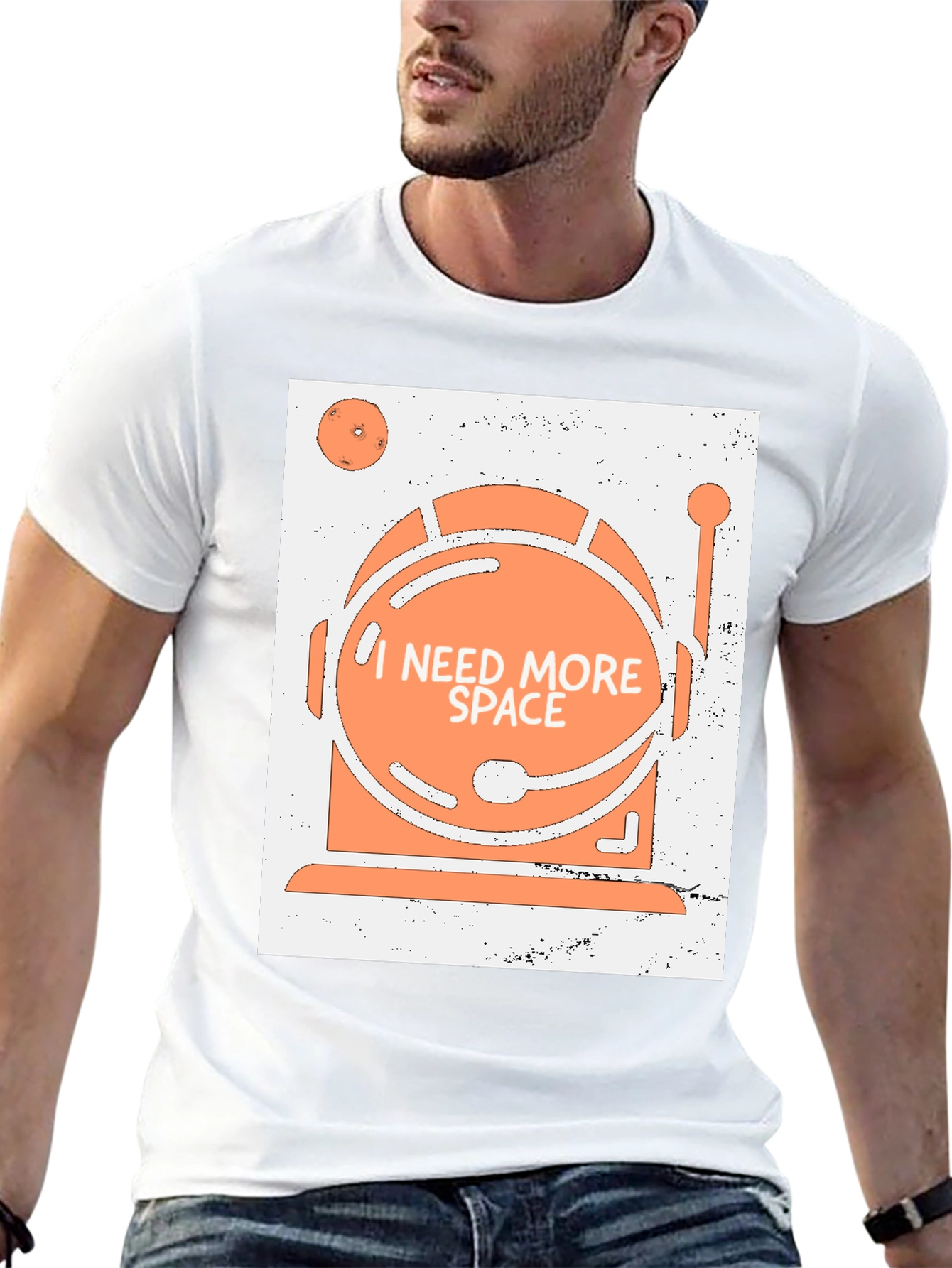 I Need More Space Astronaut Helmet Graphic T-Shirt