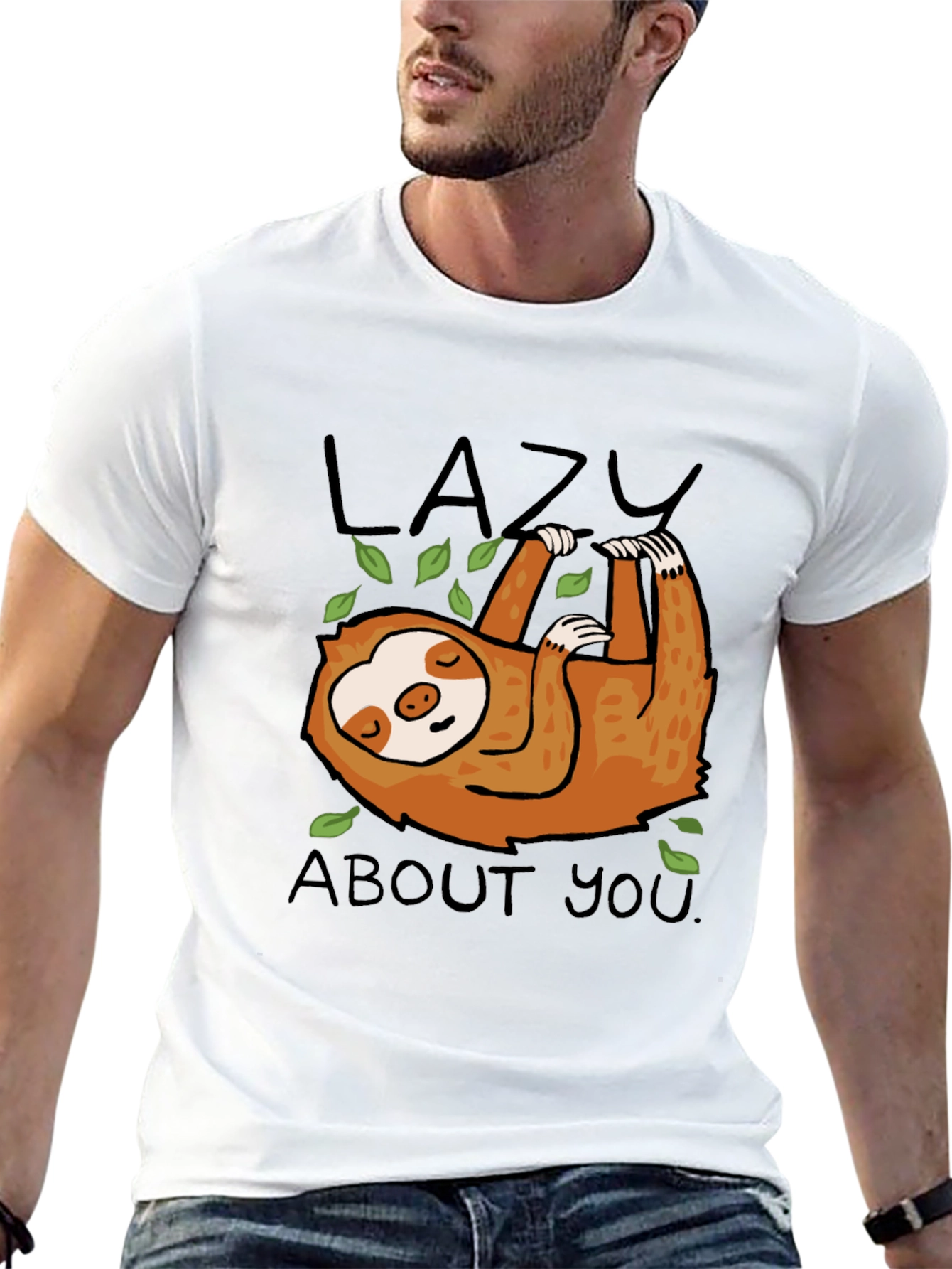 Lazy Sloth Graphic Tee - Mens Black T-Shirt