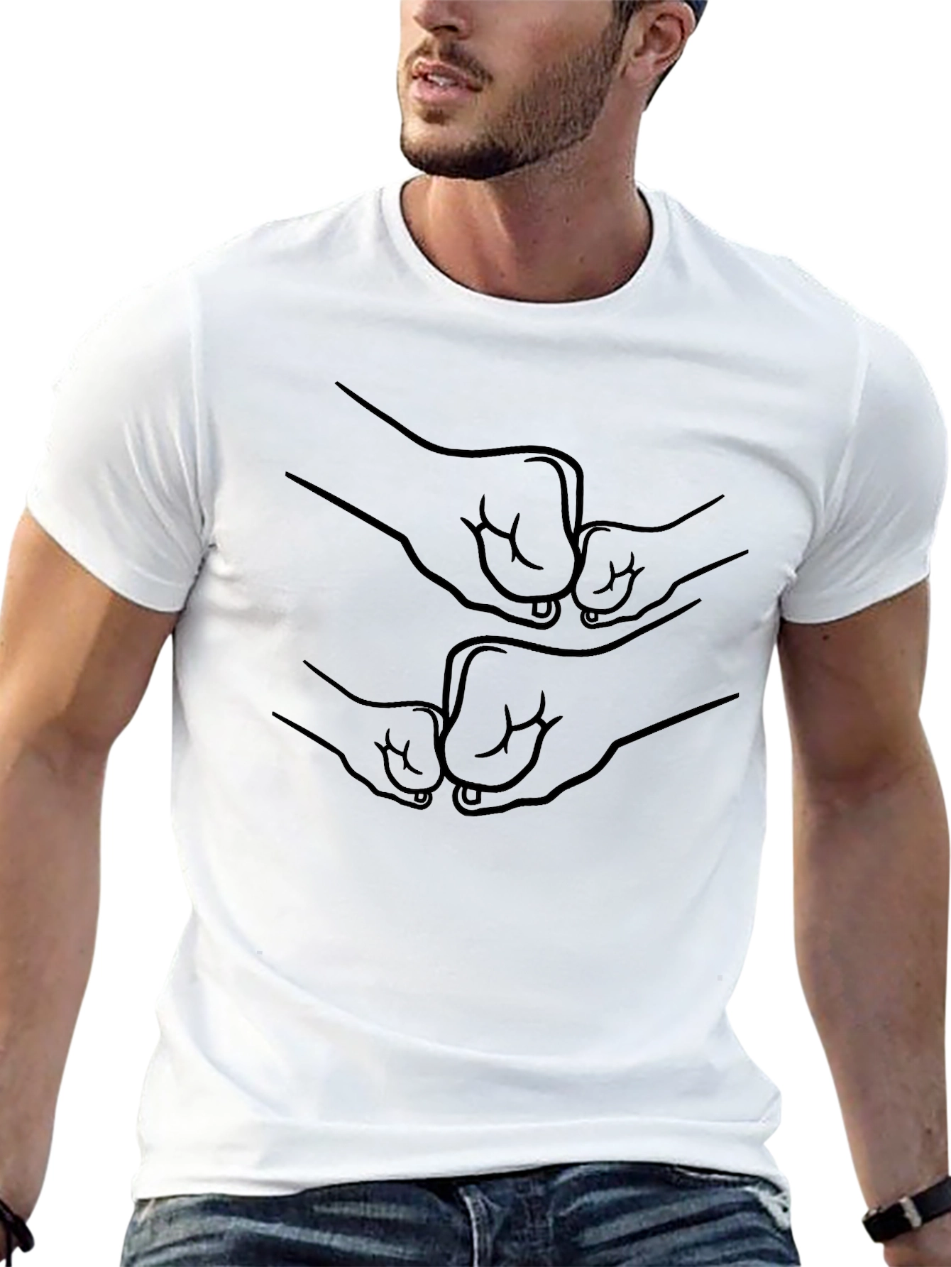 Fist Bump Graphic Black T-Shirt