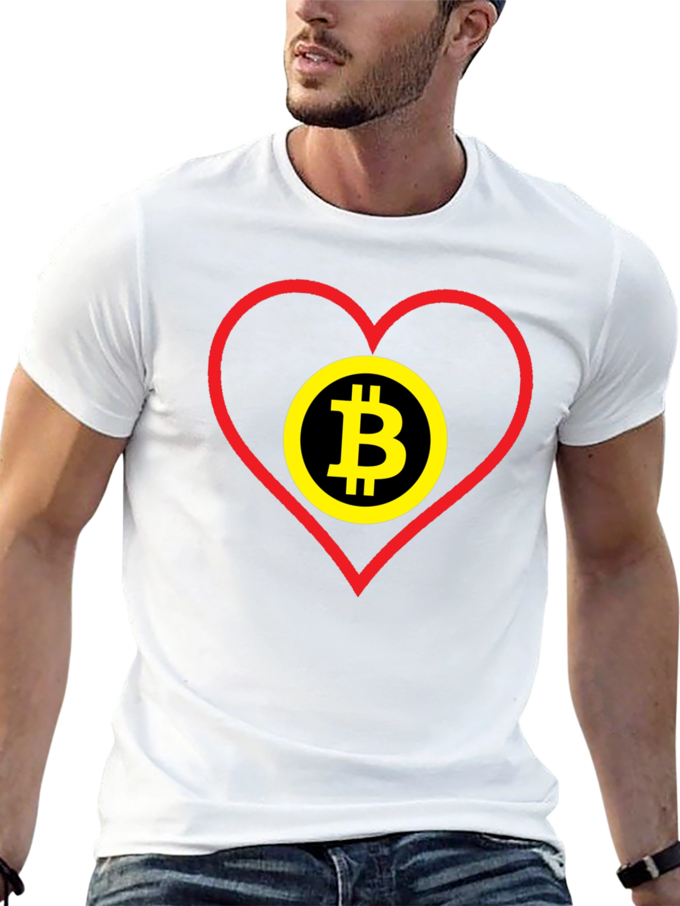 Bitcoin Heart Graphic Tee - Crypto Lover Gift