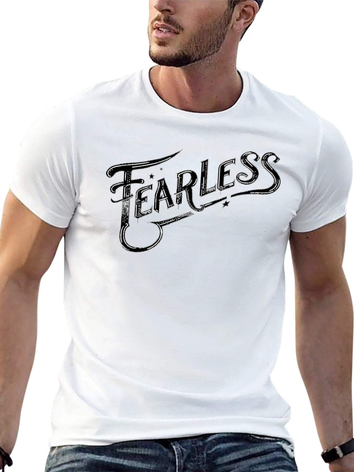 Fearless Graphic Print Black T-Shirt