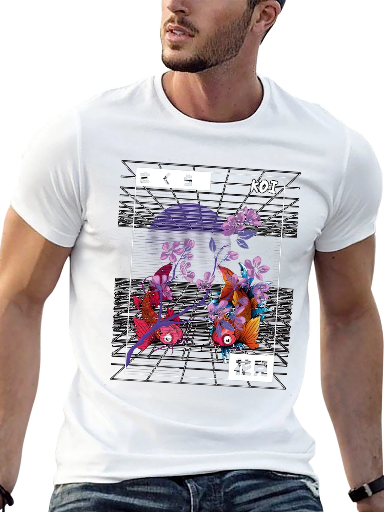 Koi Fish Graphic T-Shirt - Japanese Style